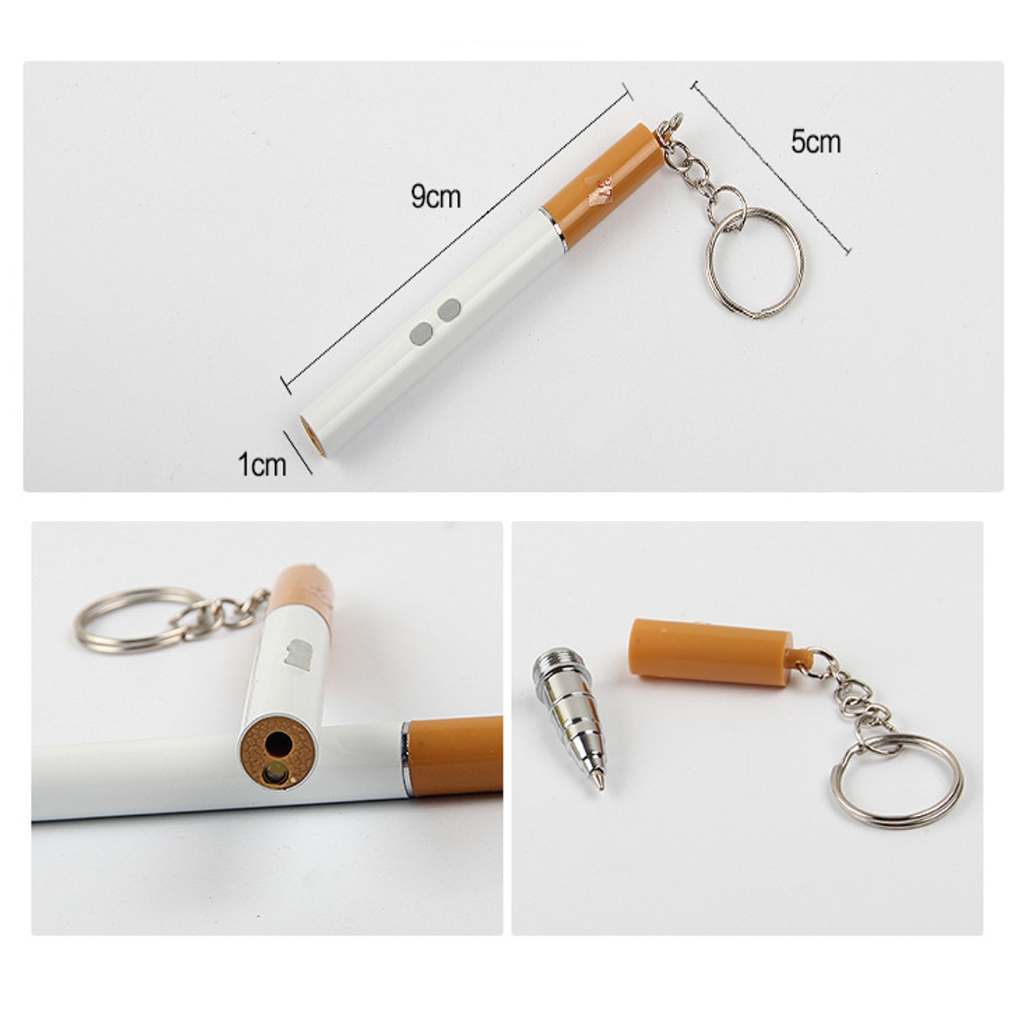 3in1 cigarette shape keychain LED flashlight with powerful Laser Pointer Pen& ball pen 2