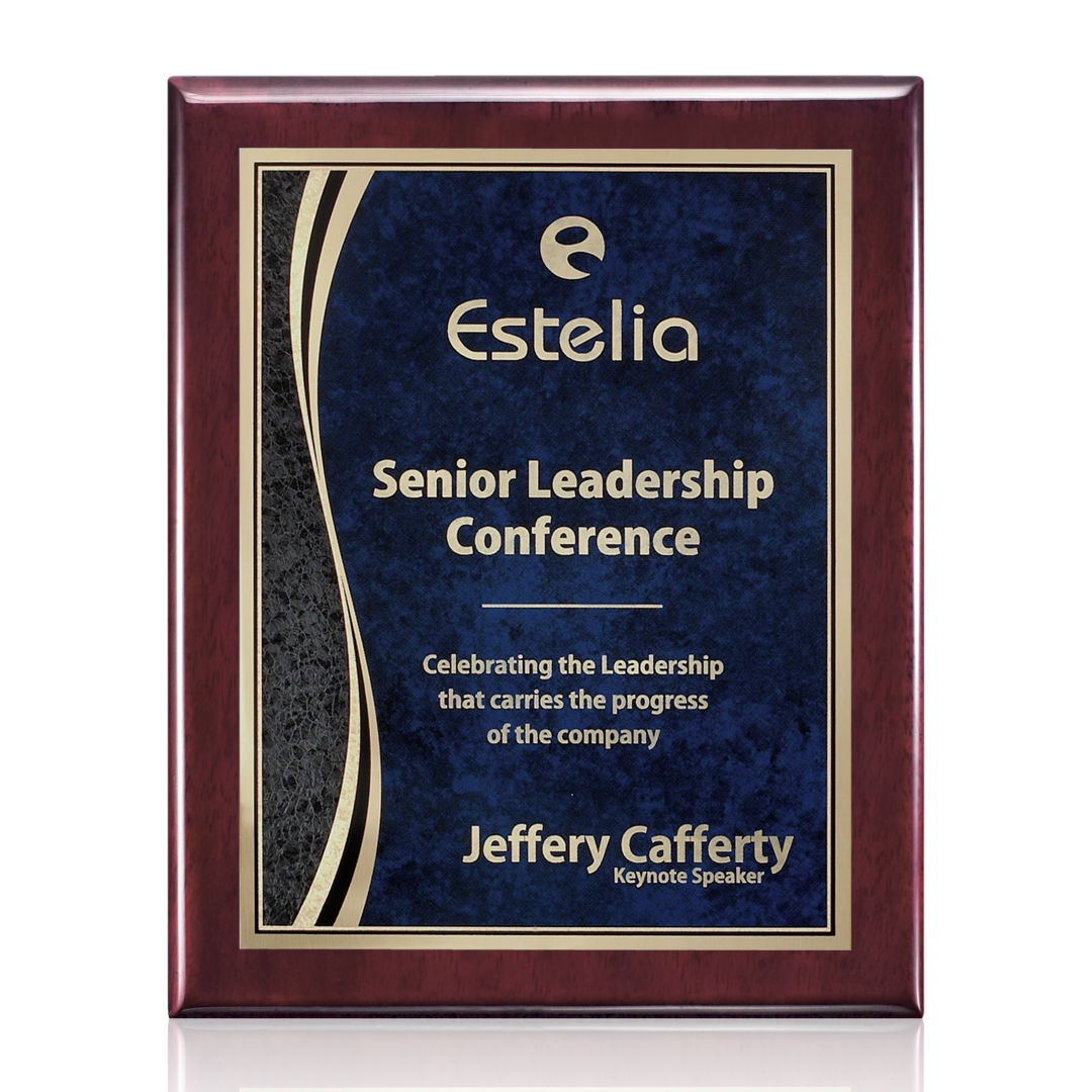 Oakleigh/Finch Plaque - Rosewood/Blue 1