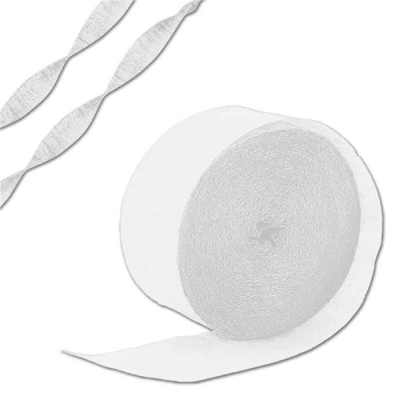 81’ Roll White Crepe Paper Streamer