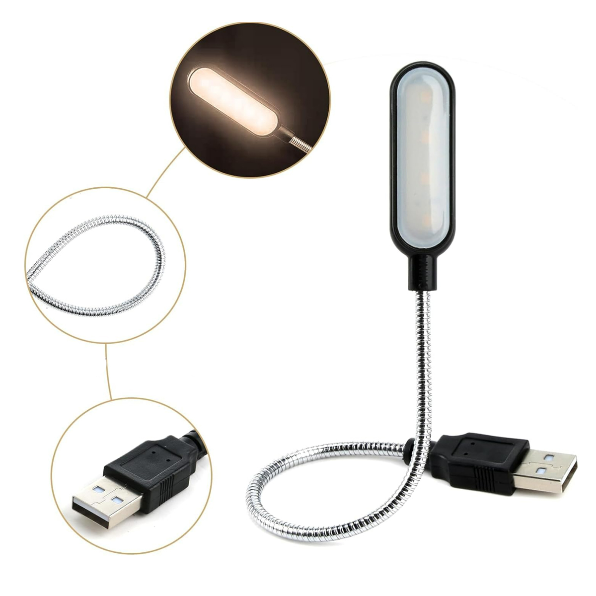 Flexible USB LED Light Lamp with Adjustable Gooseneck 6