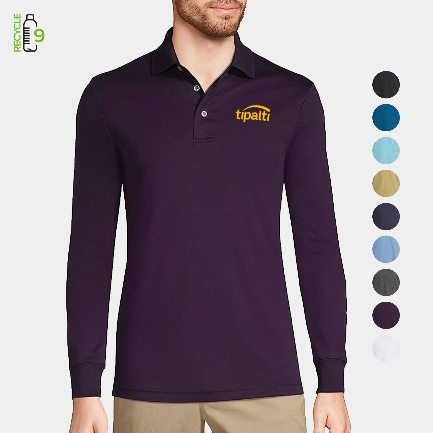 REPREVE® - Men's rPET Polyester Long Sleeve Polo 2