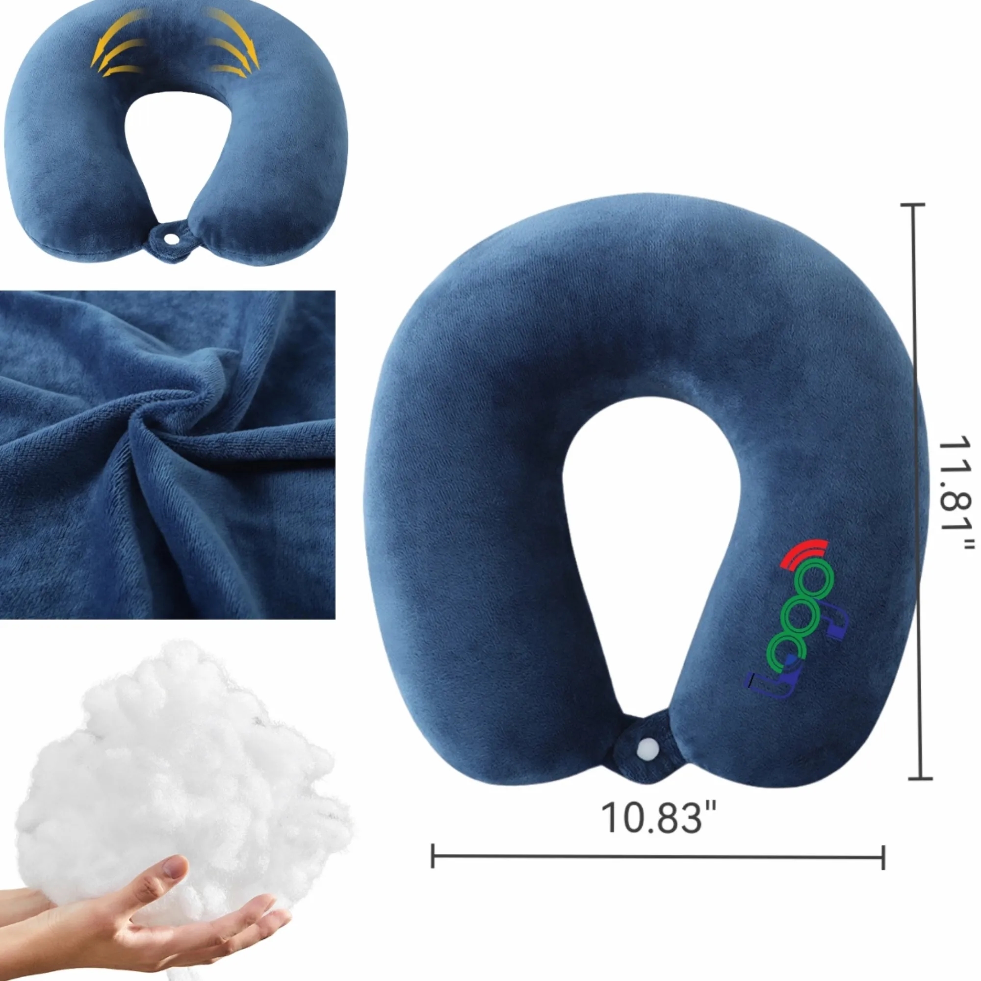 Customizable Pp Cotton U-Shaped Neck Pillow For Travel 3