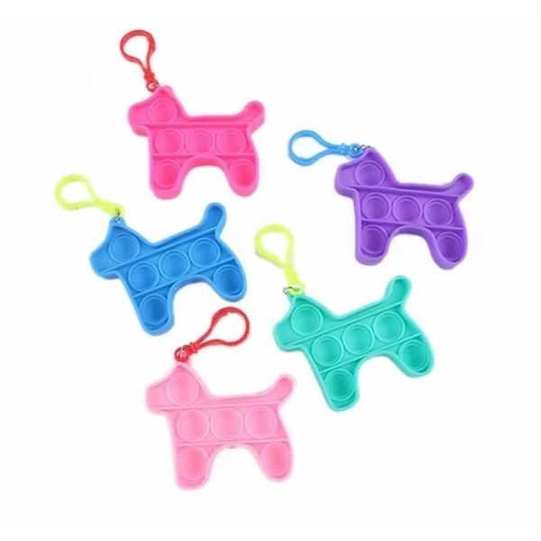 Dog Shaped Push Bubble Fidget Sensory Toy With Buckle 2