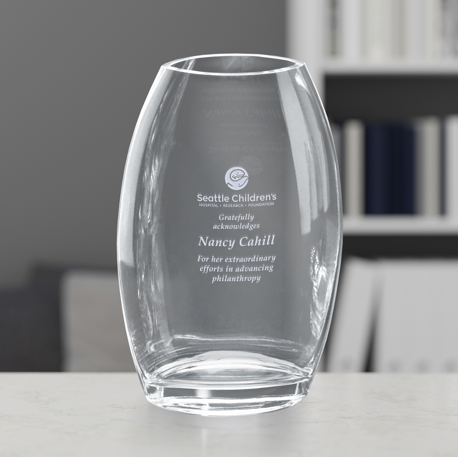 Clear Oval Vase 4