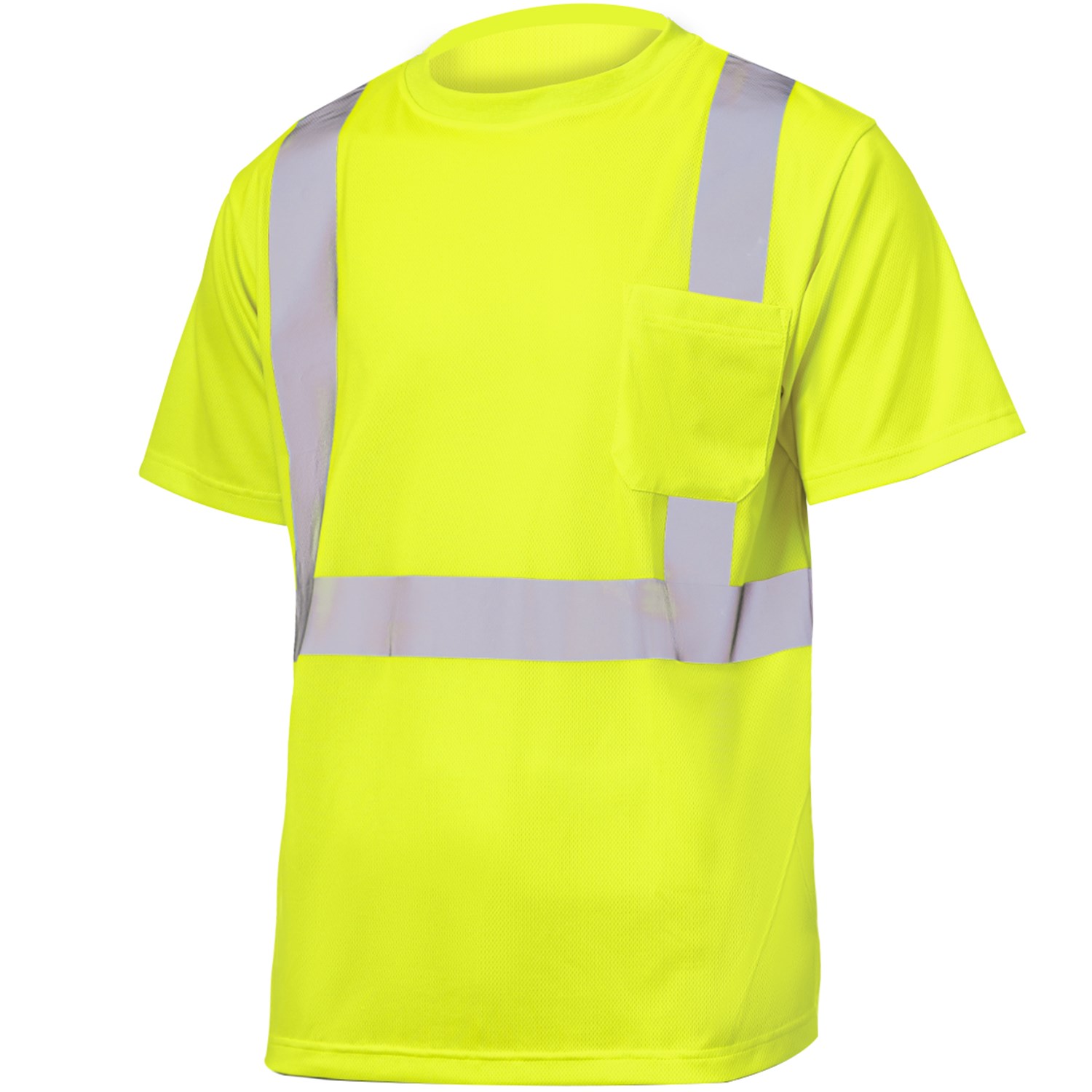 3.8 Oz. Polyester Class 2 Reflective Tape Safety T-Shirt with Pocket 3