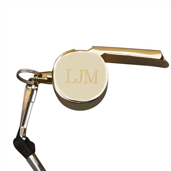 Gold Coach's Whistle w/lanyard 2