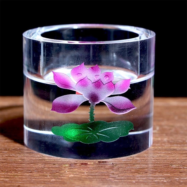 Round Crystal Glass Candle Holder 5