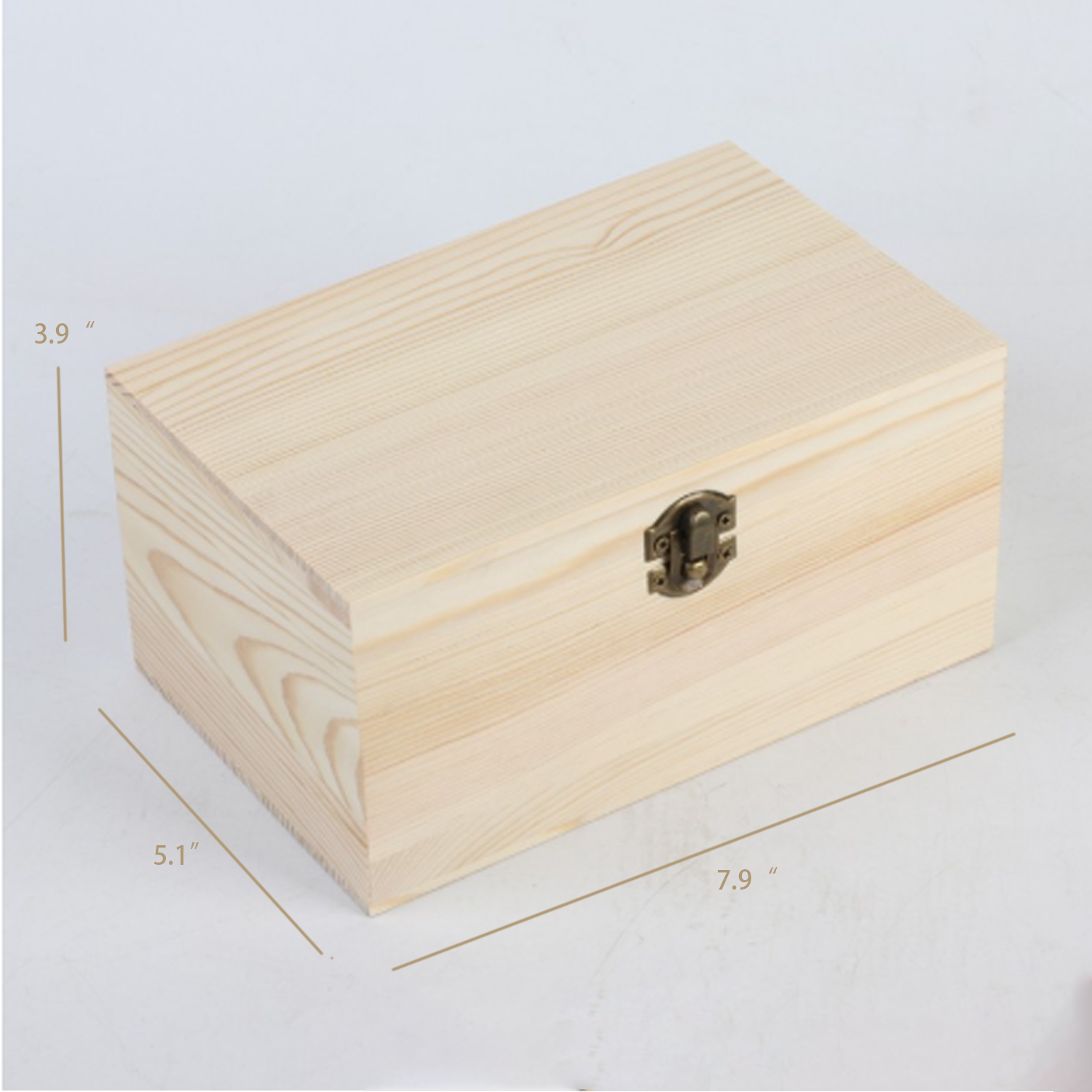 Vintage Lock Large Capacity Wooden Storage Box 9