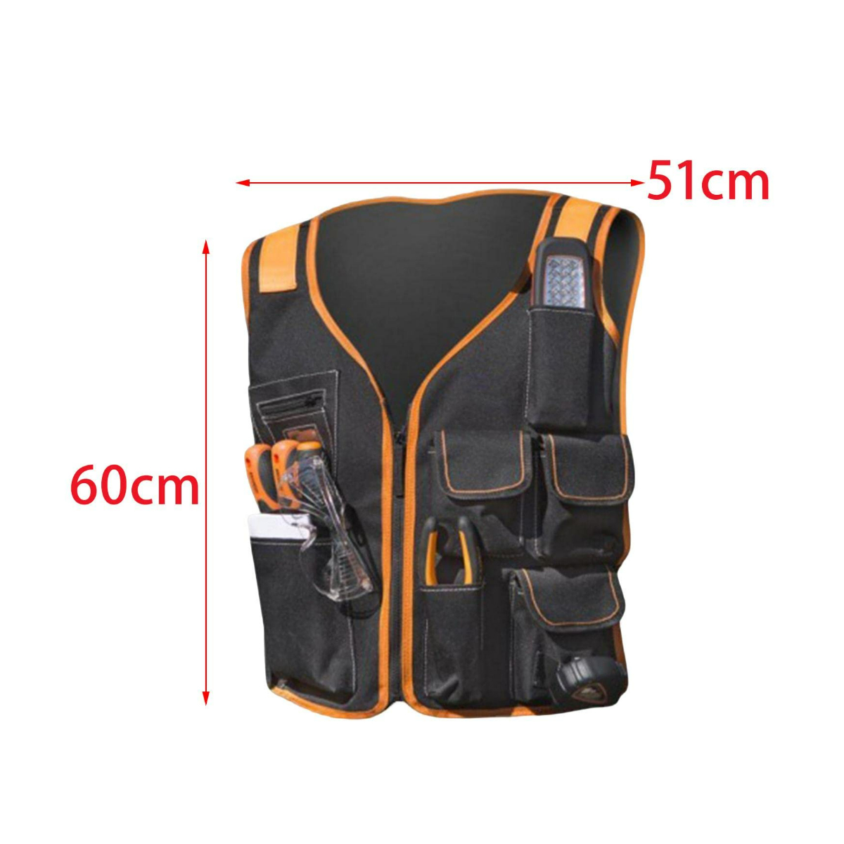 Multi-Pocket Safety Work Vest Tool Storage Gear 4