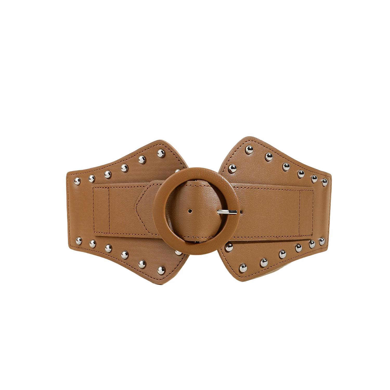 Adjustable Elastic PU Leather Women Belt w/ Alloy Buckle 3