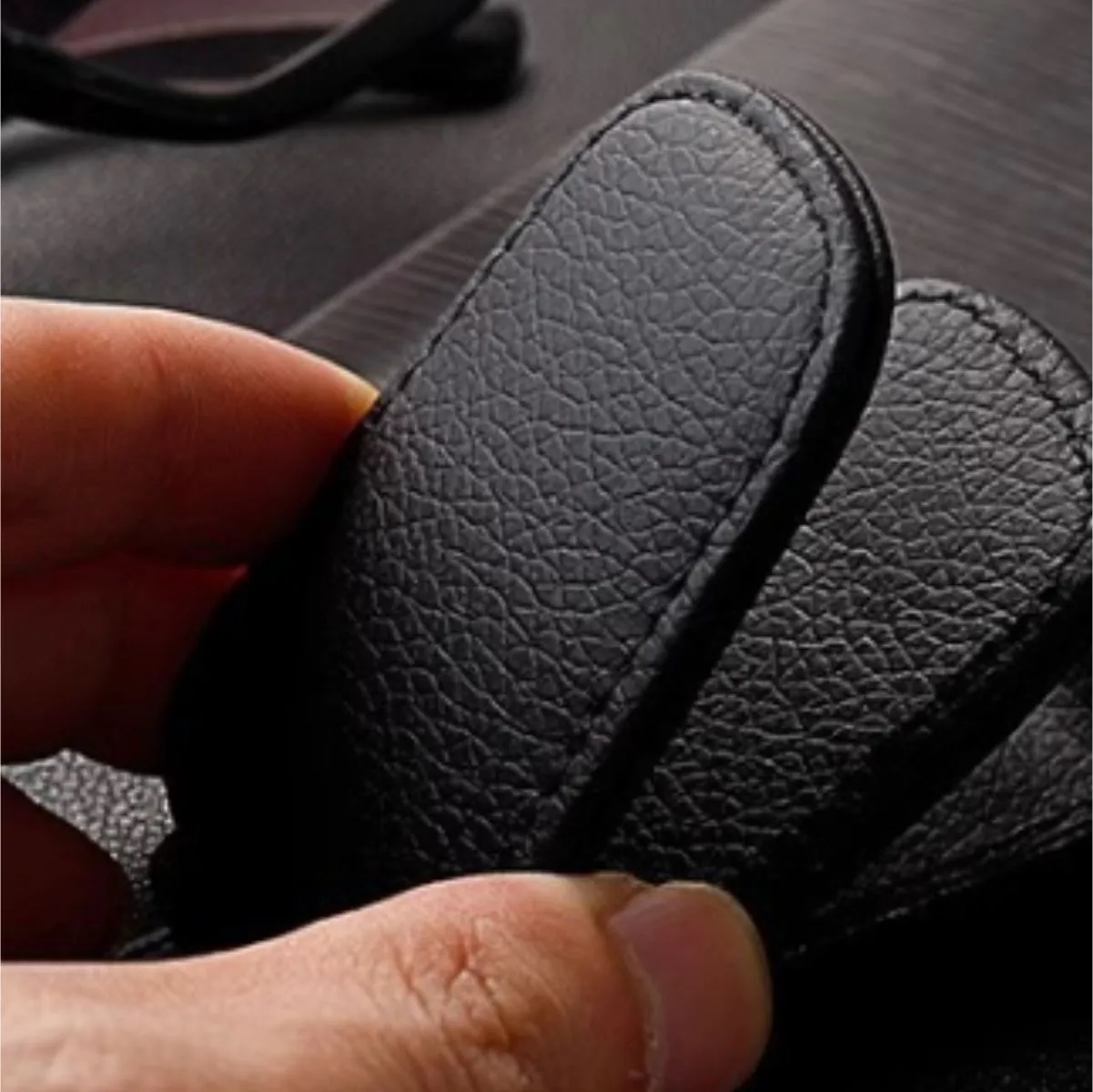 PU Leather Car Visor Eyeglass Clip Holder 6