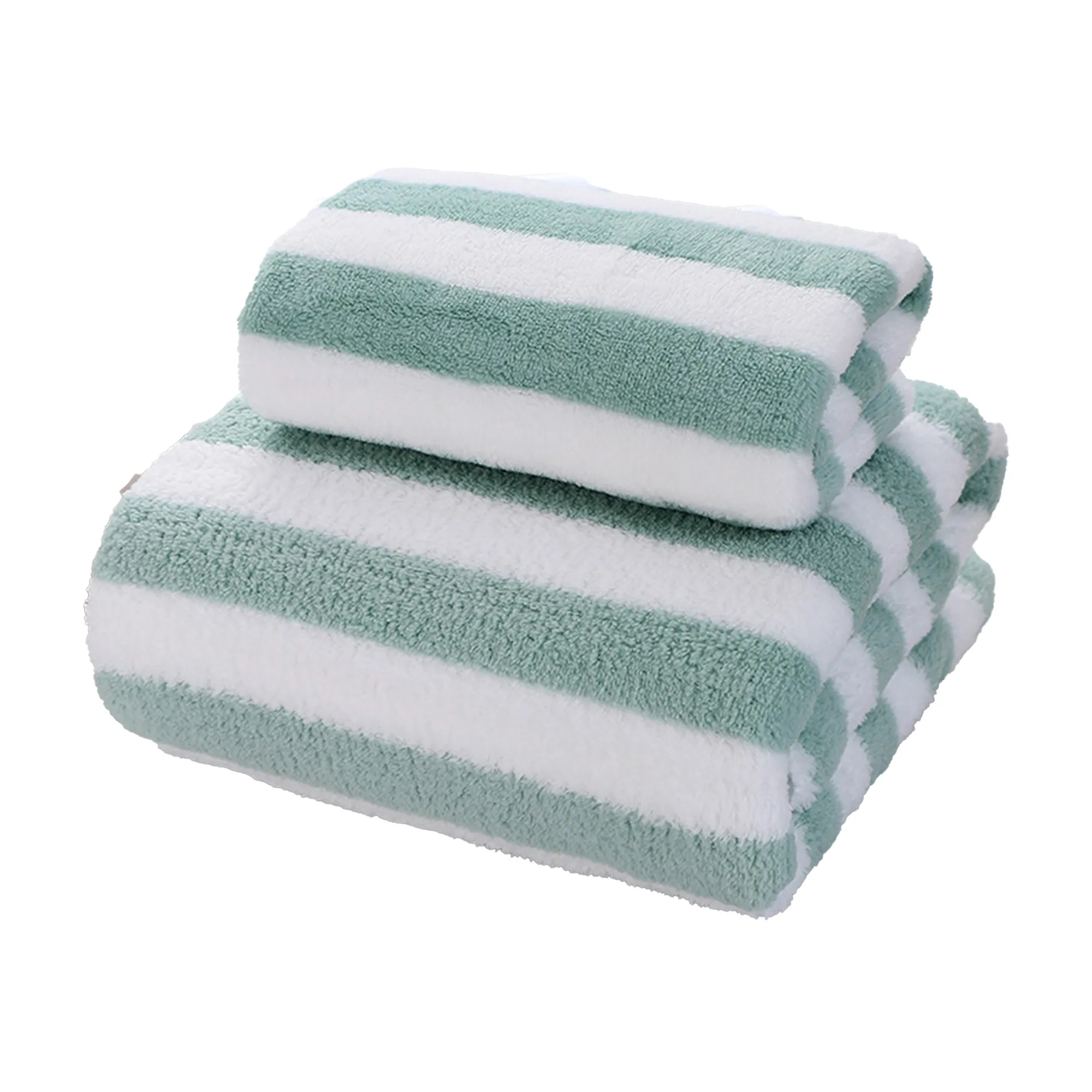 MOQ 100 Coral Fleece Microfiber Bath And Beach Stripes Towel 2