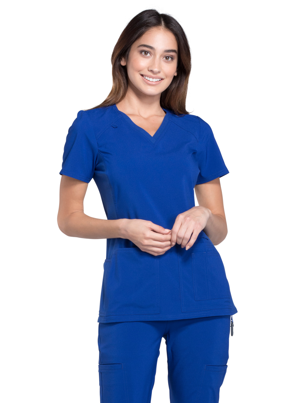 Cherokee - iFlex - Women's 2 Pocket V-Neck Knit Side Panel Top 62