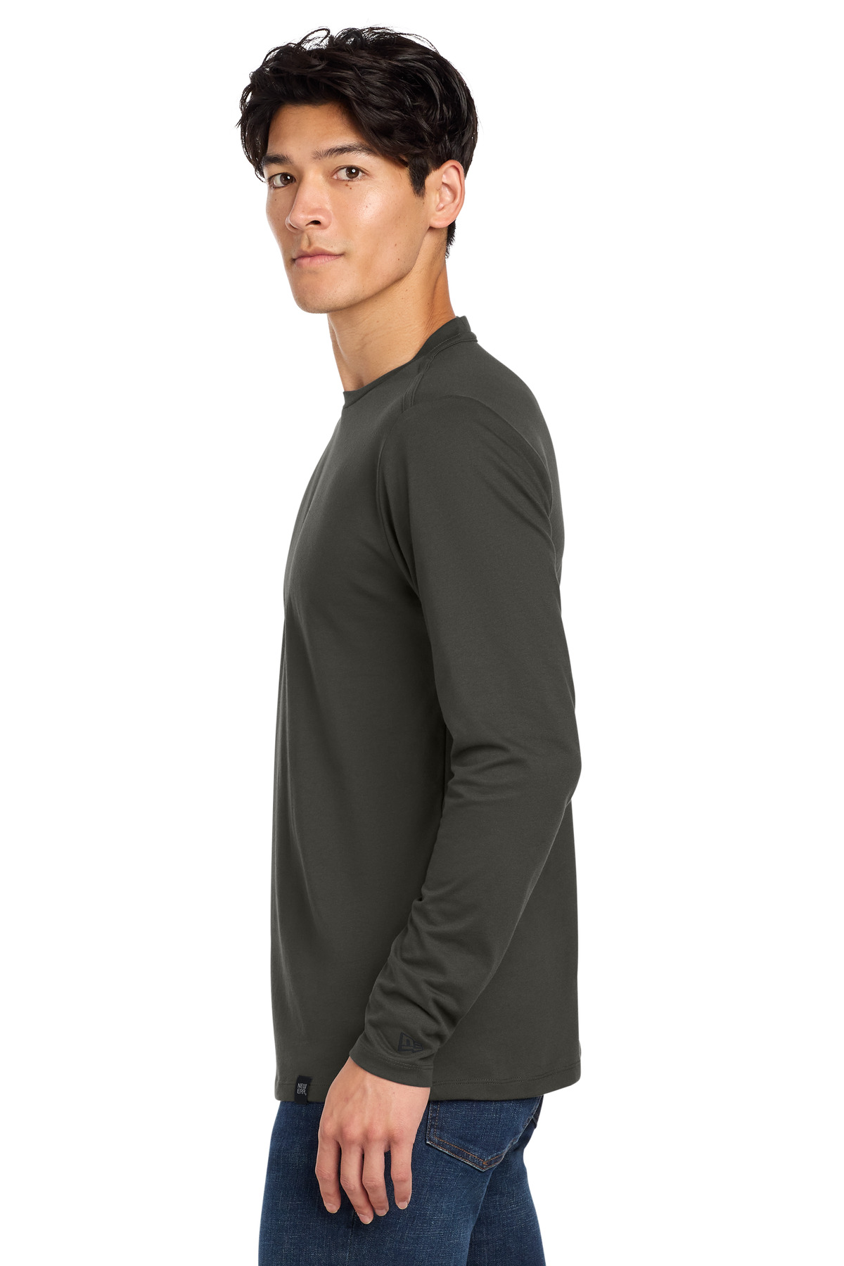 New Era Heritage Blend Long Sleeve Crew Tee. NEA102 19