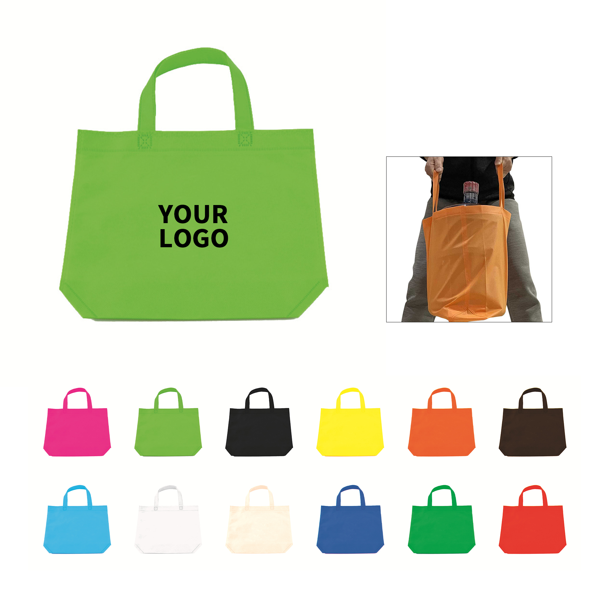 Non Woven Polypropylene Shopper Tote 15 x 13 x 3.9" 10