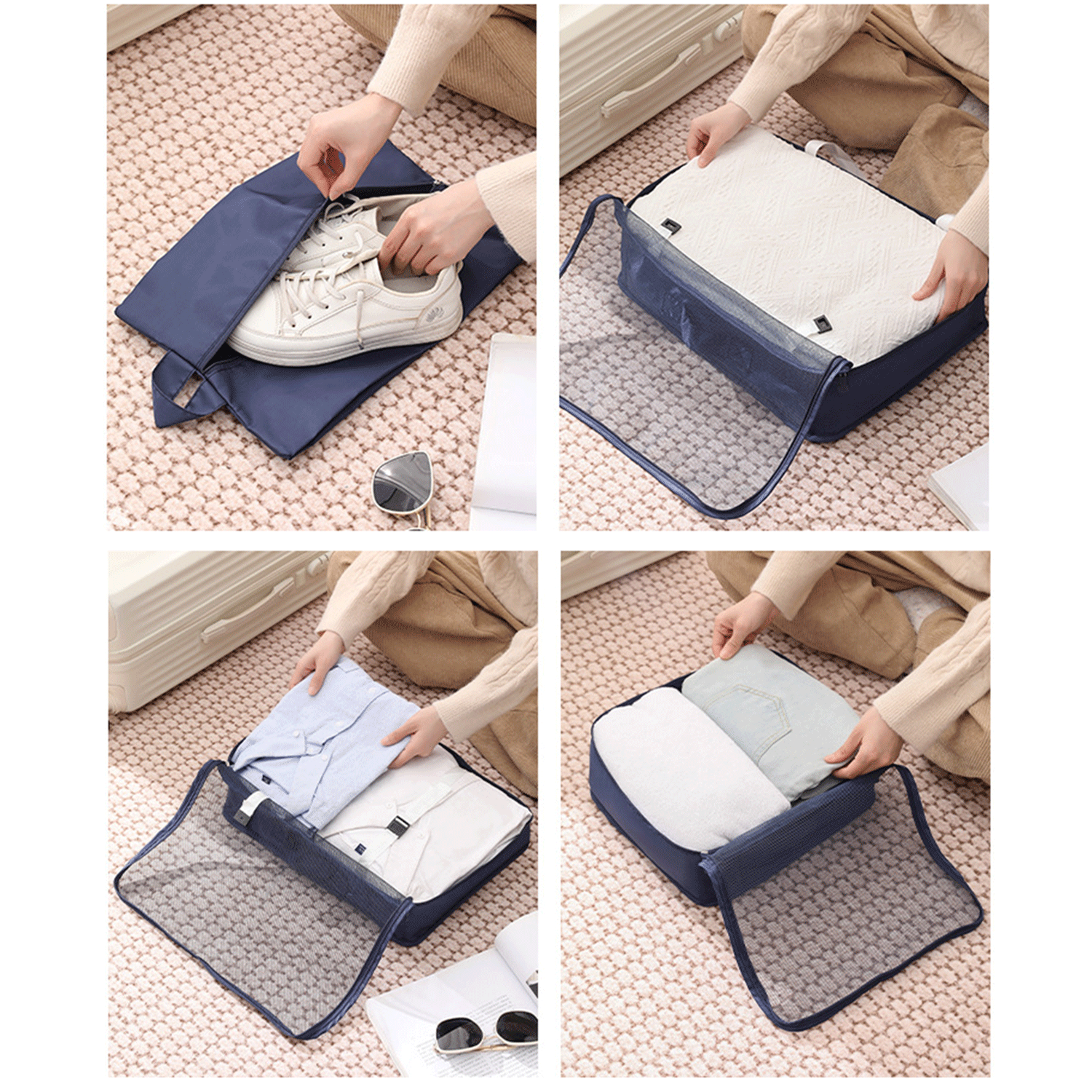 9-Piece Set Travel Storage Packing Cubes Luggage Organizers 2