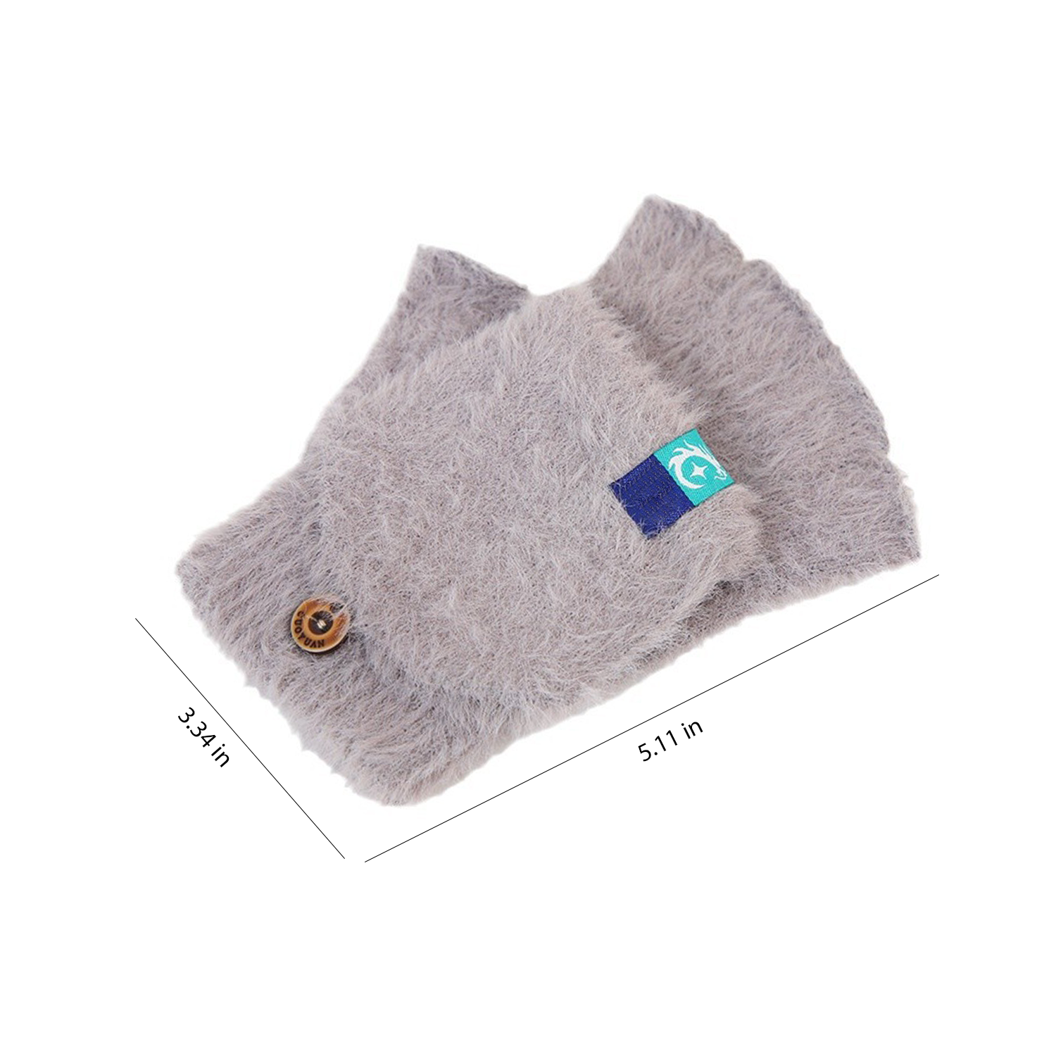 Thick anti cold plush flip outdoor gloves 6