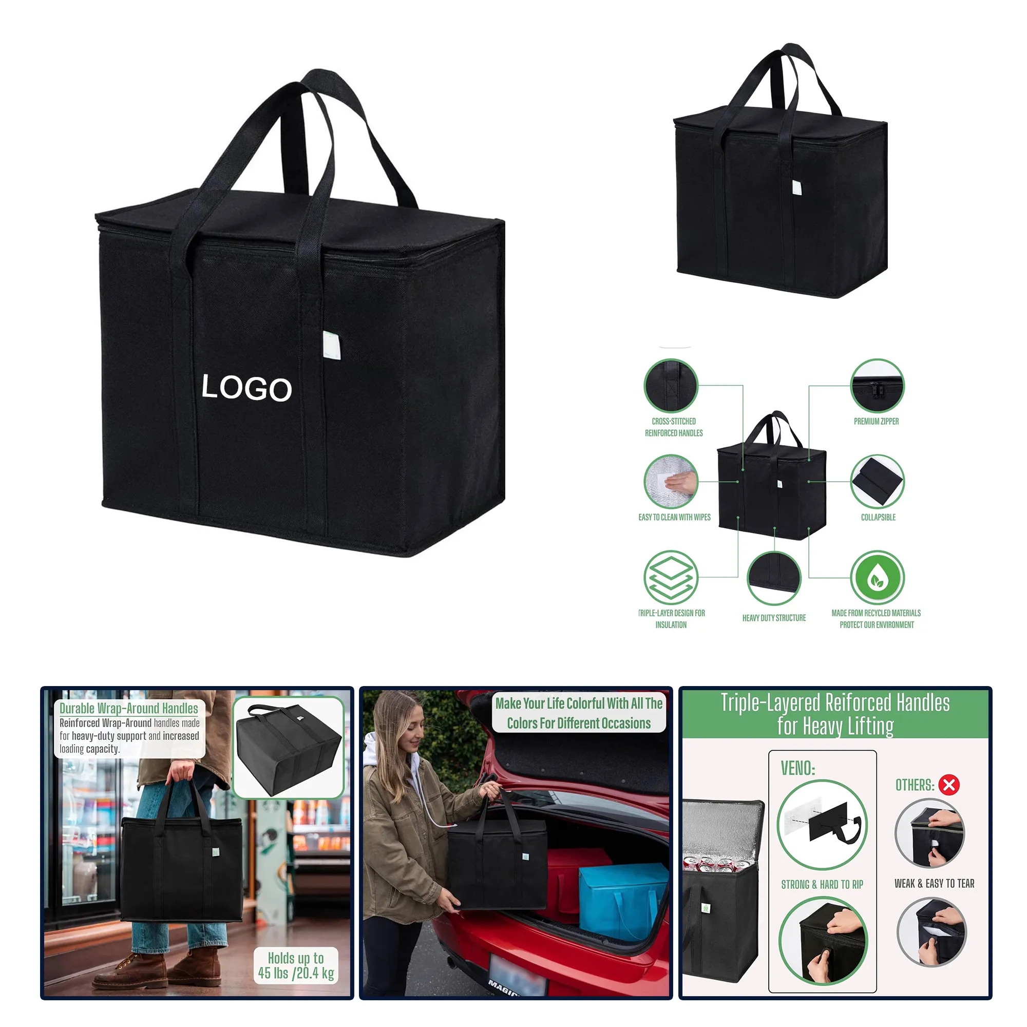 Freezer and Insulated Food Delivery Bags 6