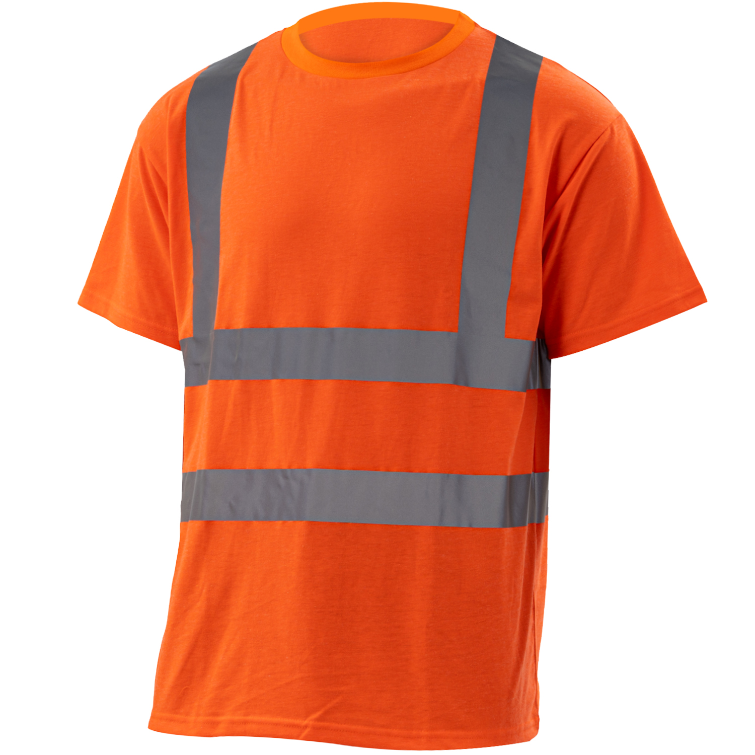 Class 2 Poly-Cotton Odor Reducing Double Band Reflective Tape Safety T-Shirt 3