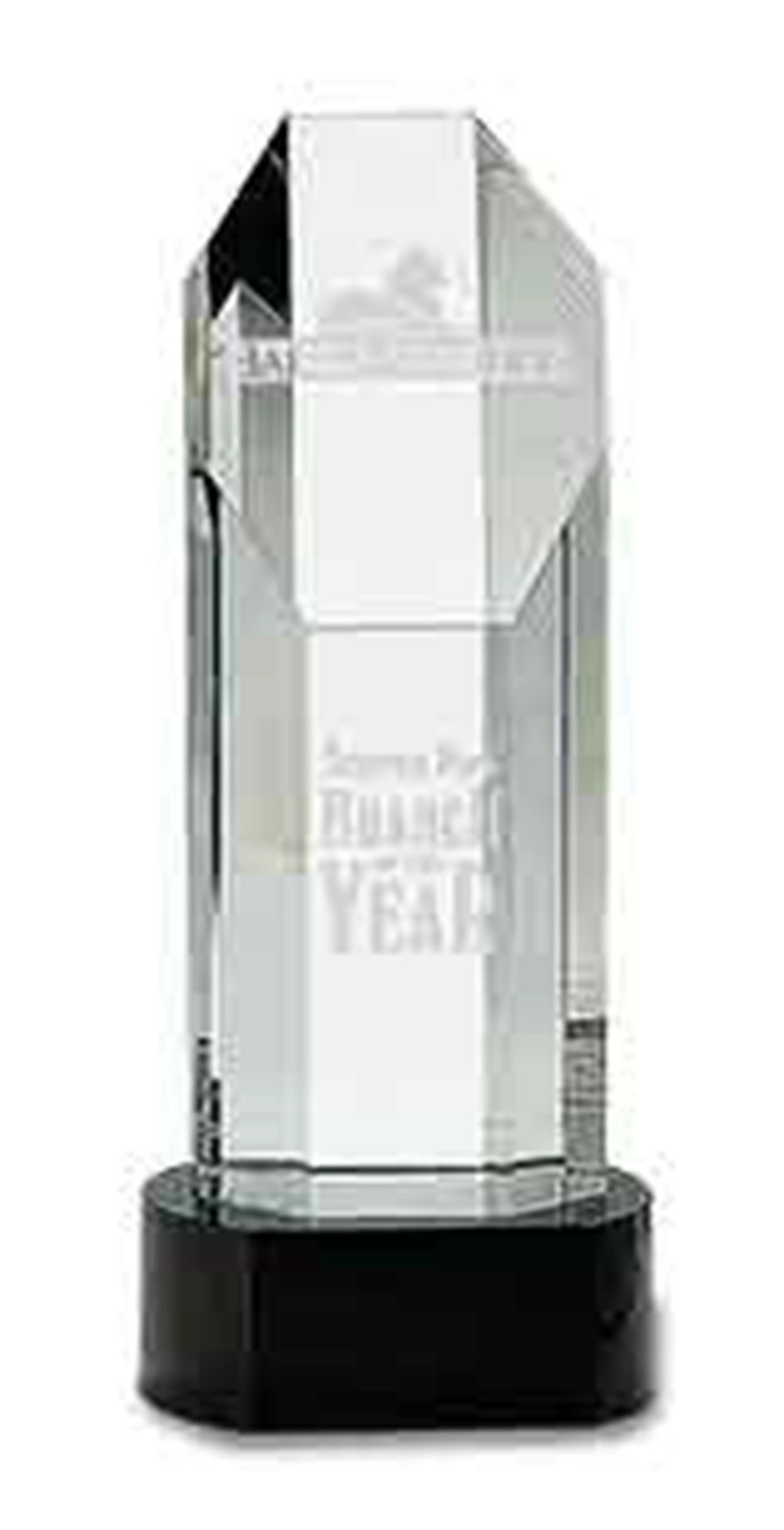 9 3/4" Octagon Slant-Top Crystal On Black Pedestal Base 2
