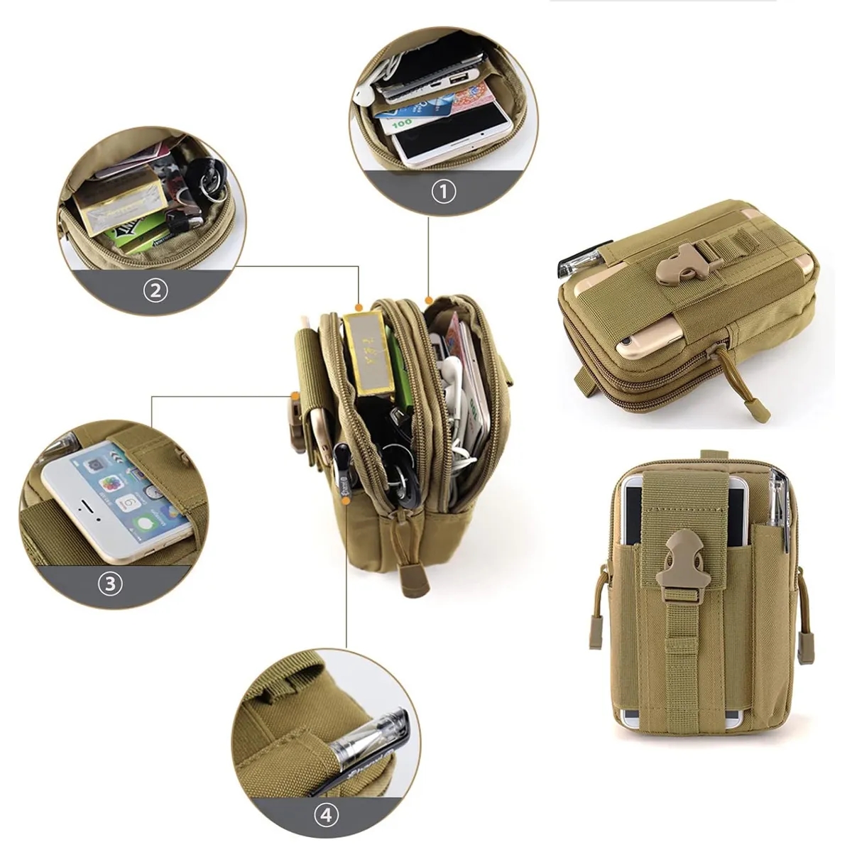 Tactical Molle Pouch with Phone Belt Clip Holder 6