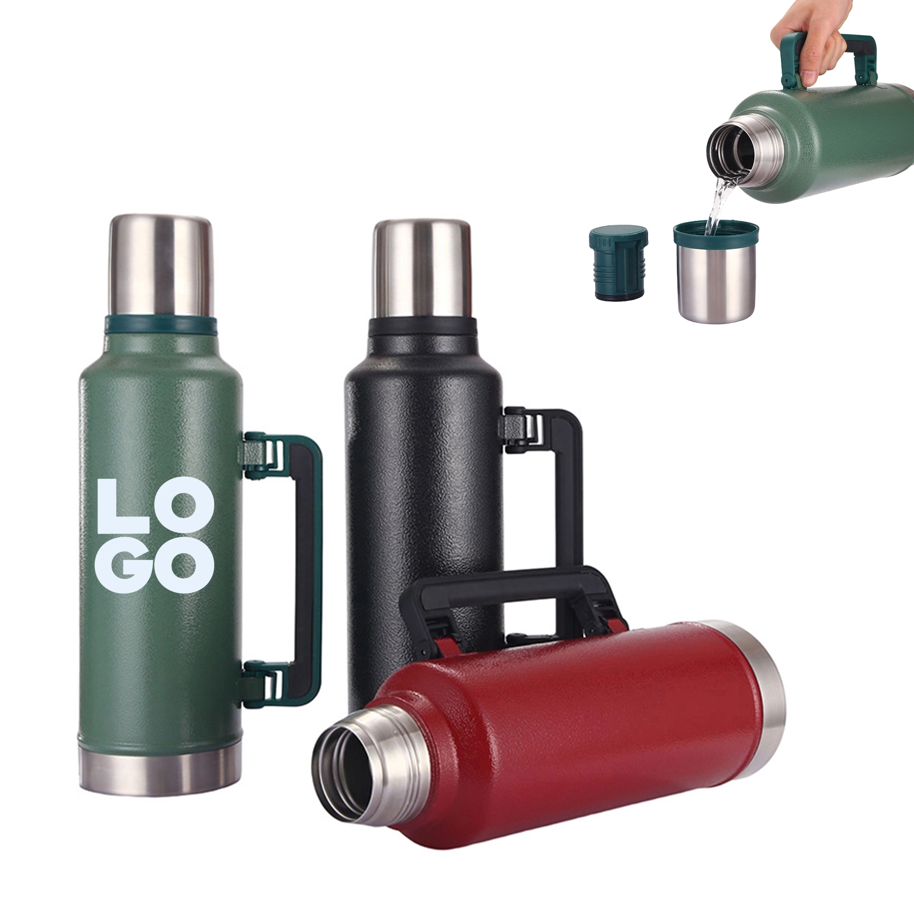 Double Layer Travel Pot, custom water bottle with logo imprint 2
