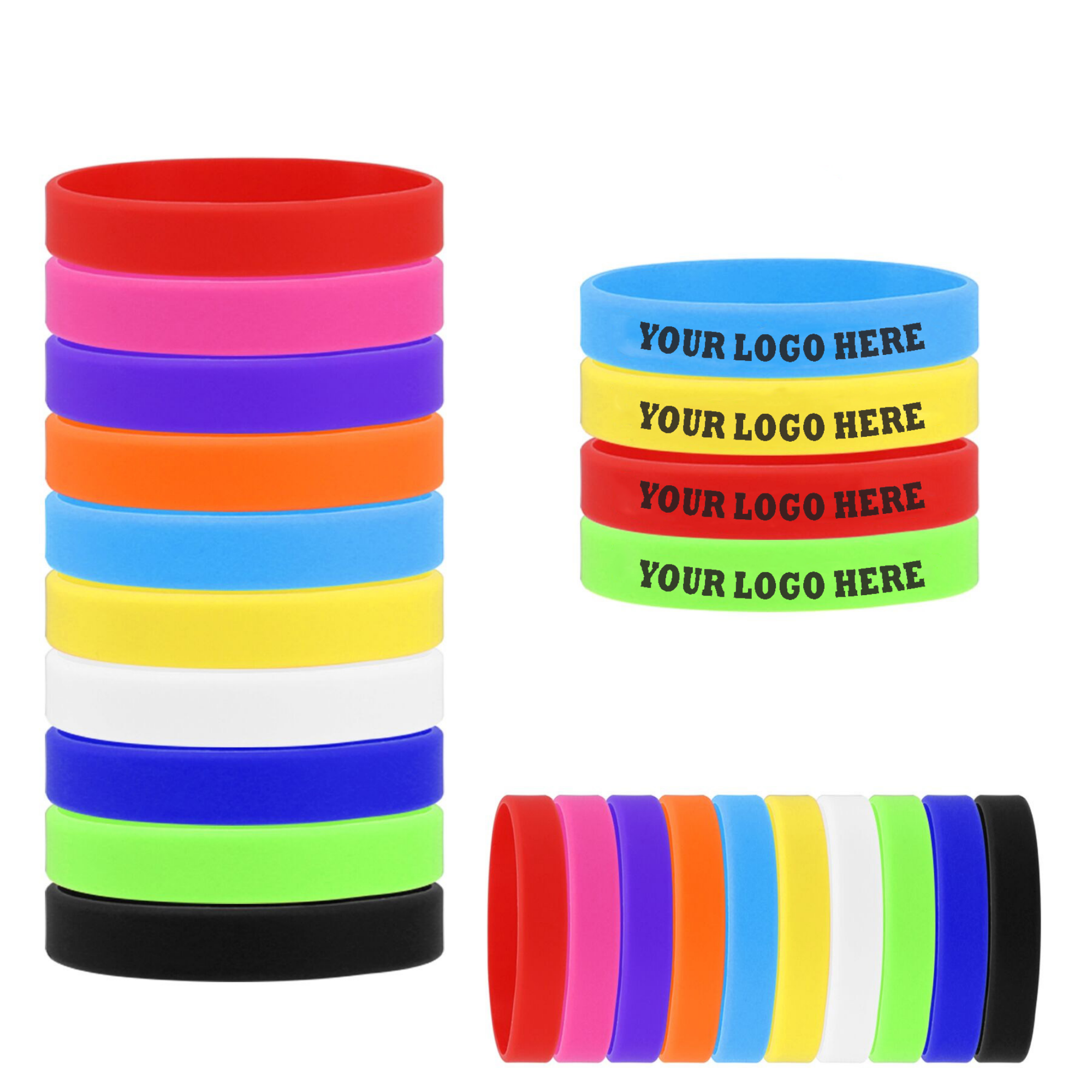 MOQ 10pcs Promotional Rubber Bracelets 3