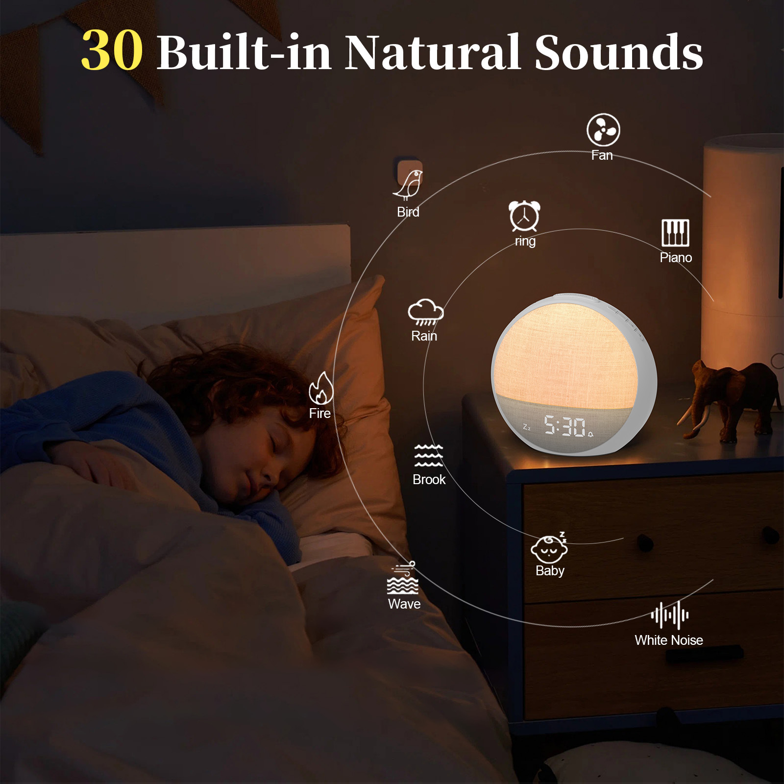 Digital Alarm Clock with Sound Machine 9
