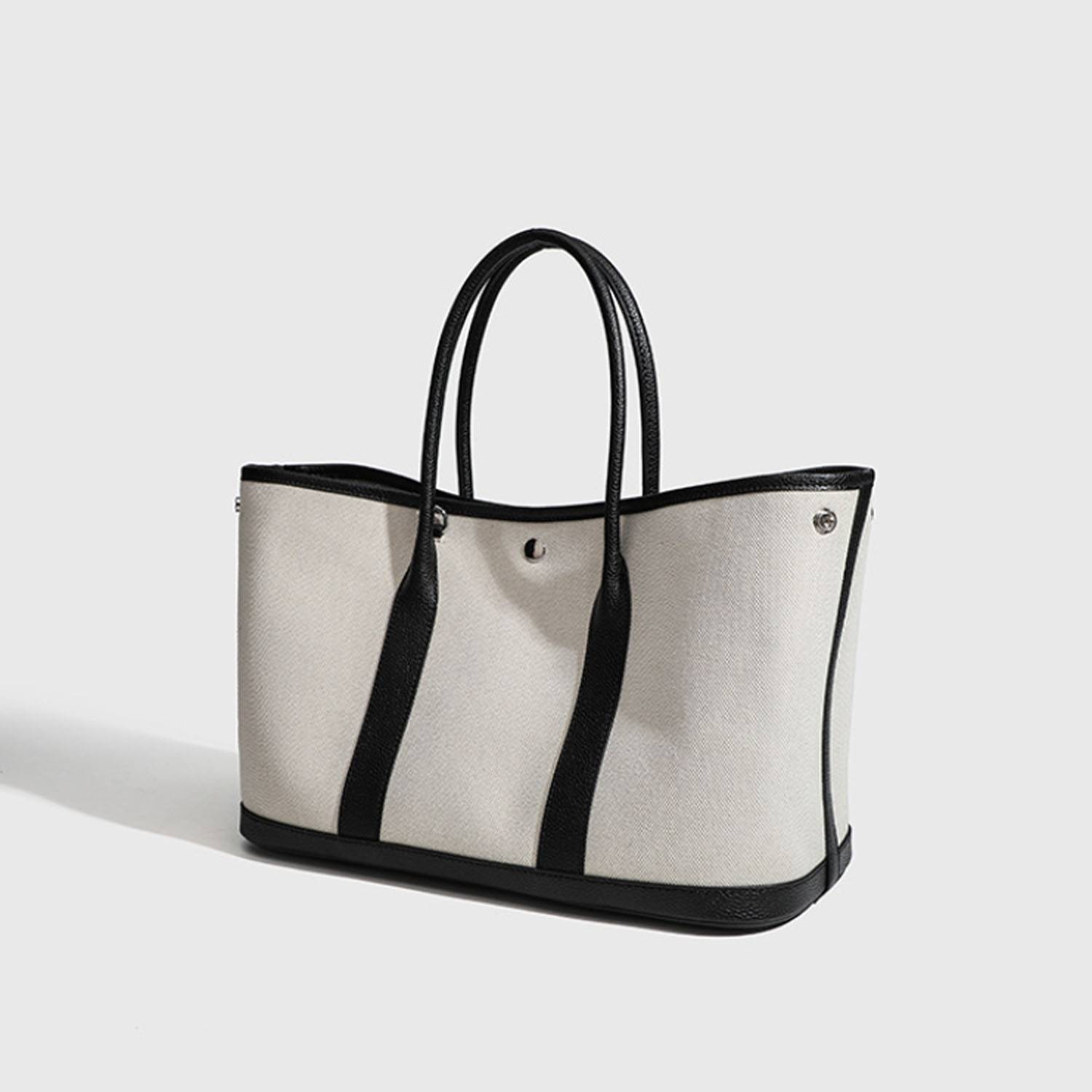Spacious Tote Bag w/ Genuine Leather Handles and Base 6