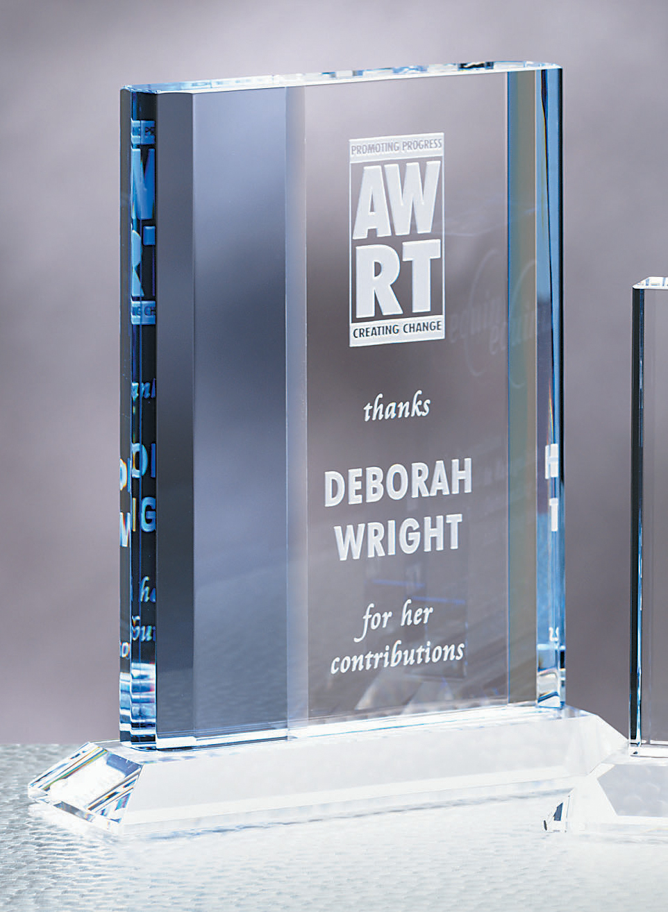 5" Crystal Vertical Sapphire Award 2