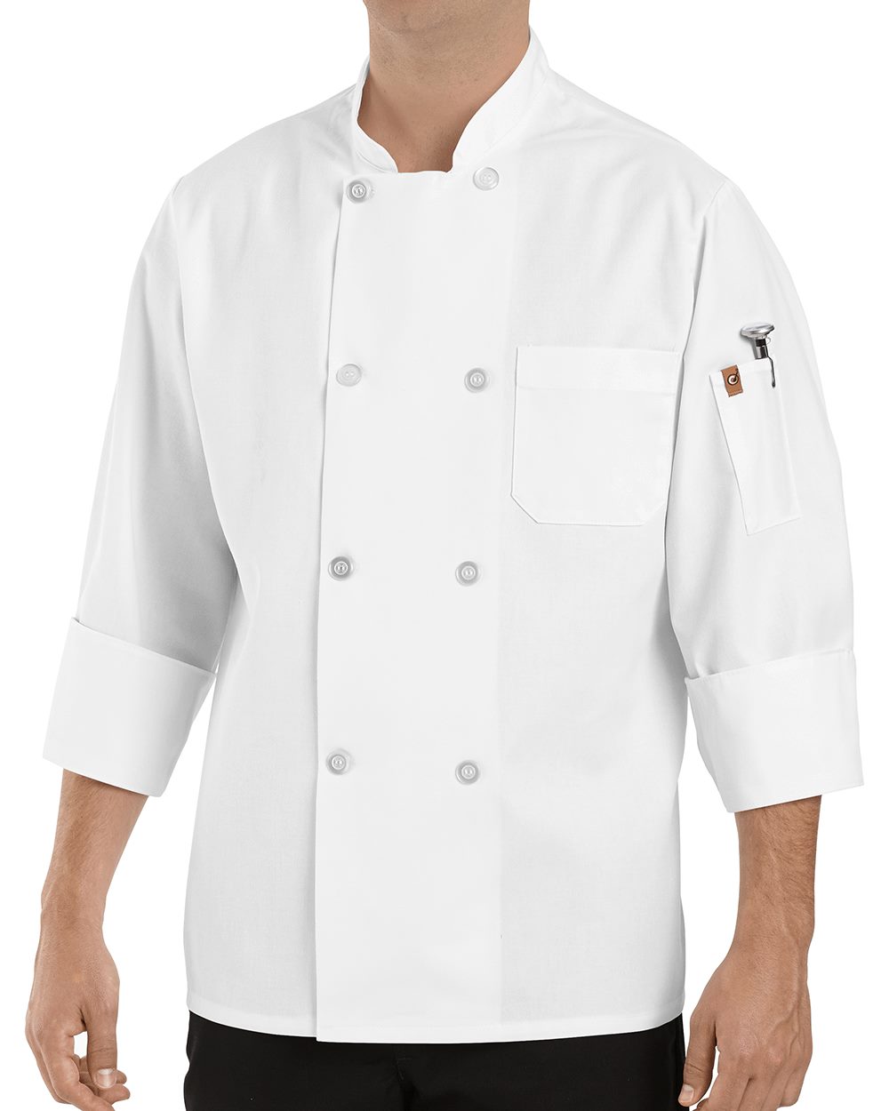 Button Chef Coat with Thermometer Pocket