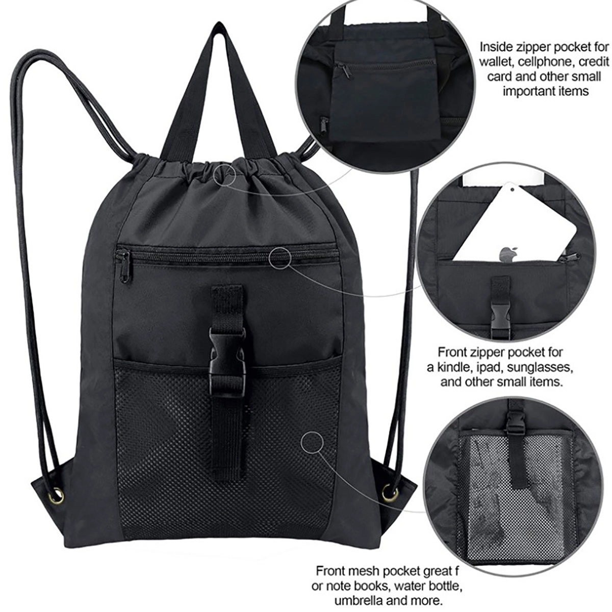 Drawstring Backpack Sports Gym Bag 4