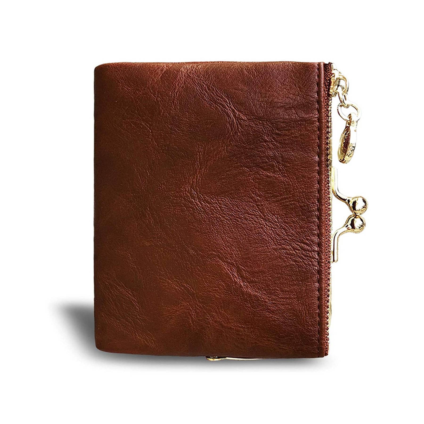 Genuine leather Ladies Coin Purse With Zipper and Kiss Lock 8