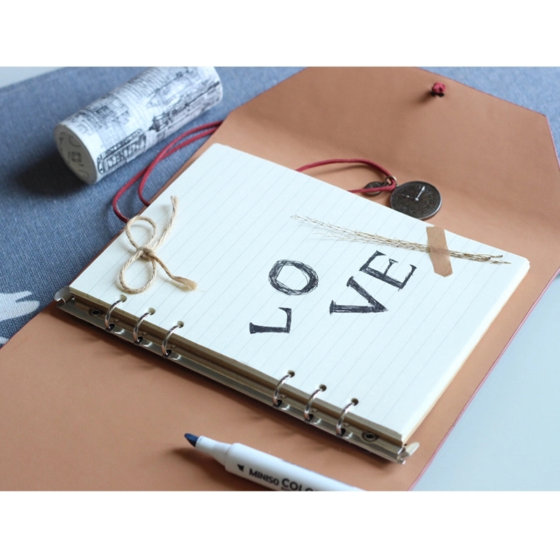 PU Leather A5 Business Travel Journal Pocket Binder Notebook 11