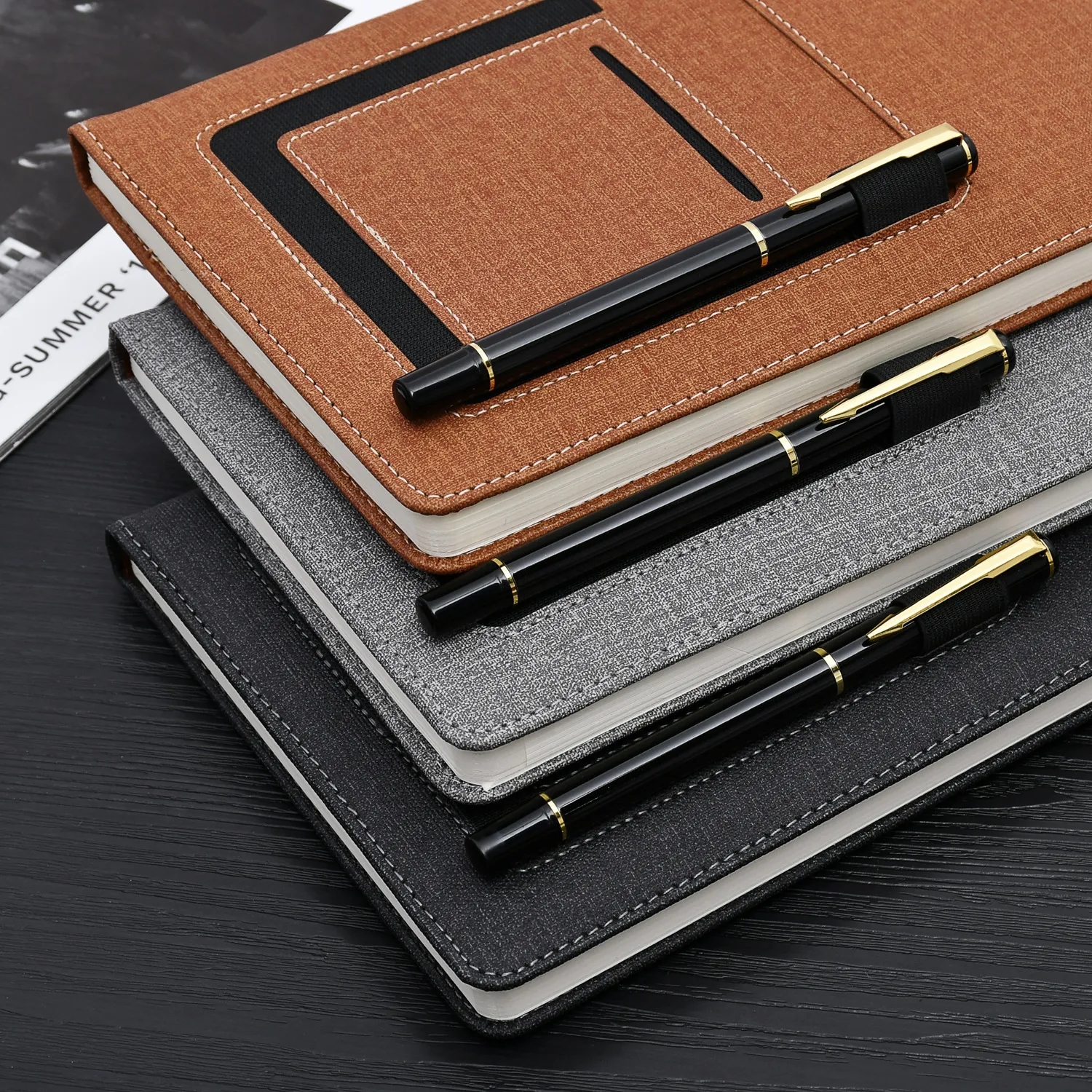 Canvas Journals with Leatherette Phone Pouch 5