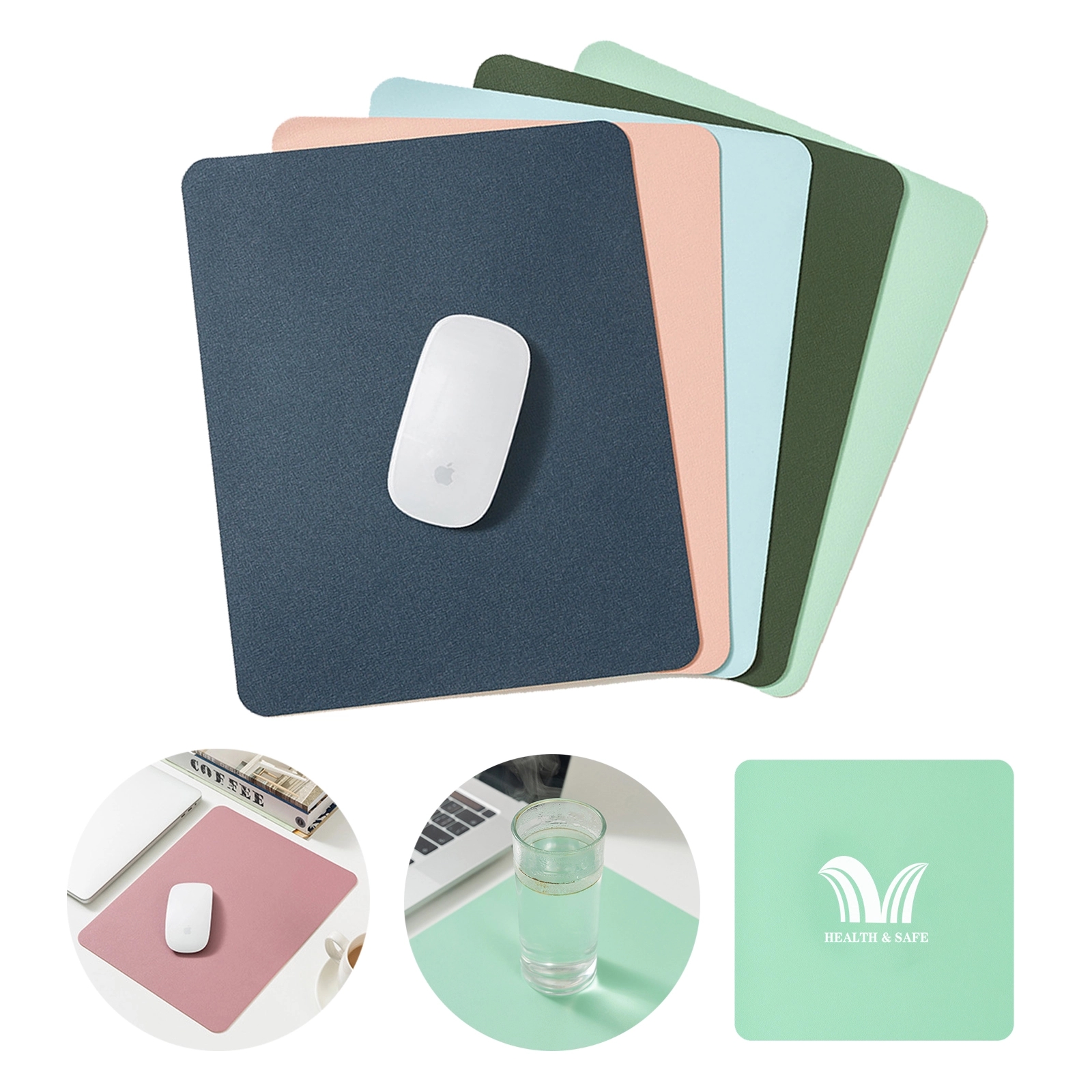Pu Waterproof Double Sided Leather Mouse Pad 3