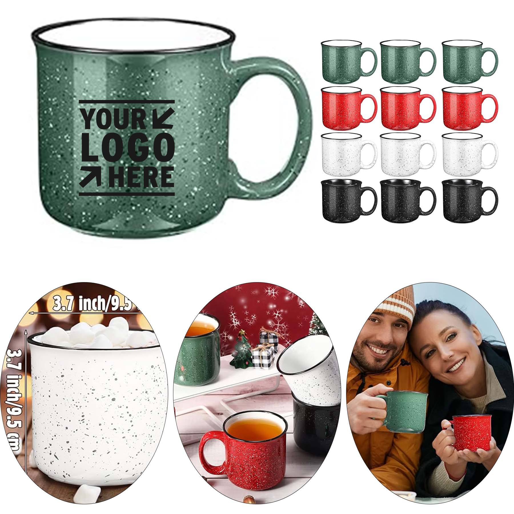 13 OZ Ceramic Gift Mug Speckled Camping Tea Hot Chocolate Campfire Coffee Cup   2