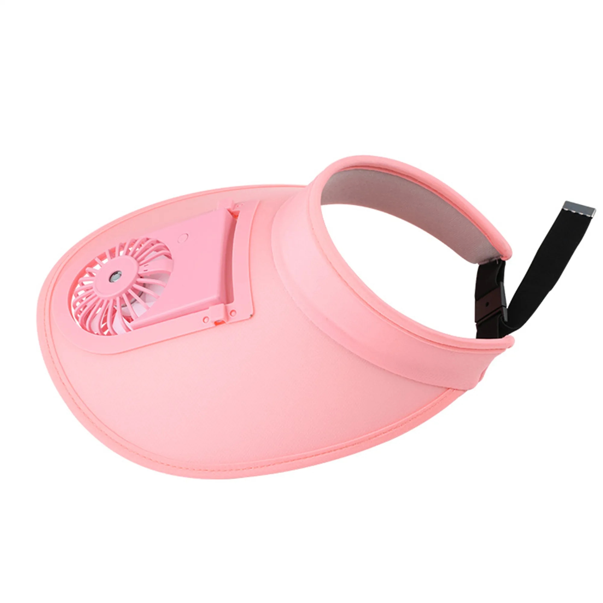USB Fan Sun Hat Wide Brim Portable Running Visor Cap 2