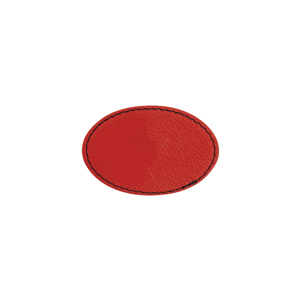 3" x 2" Red Leatherette Oval Patch with Adhesive 2