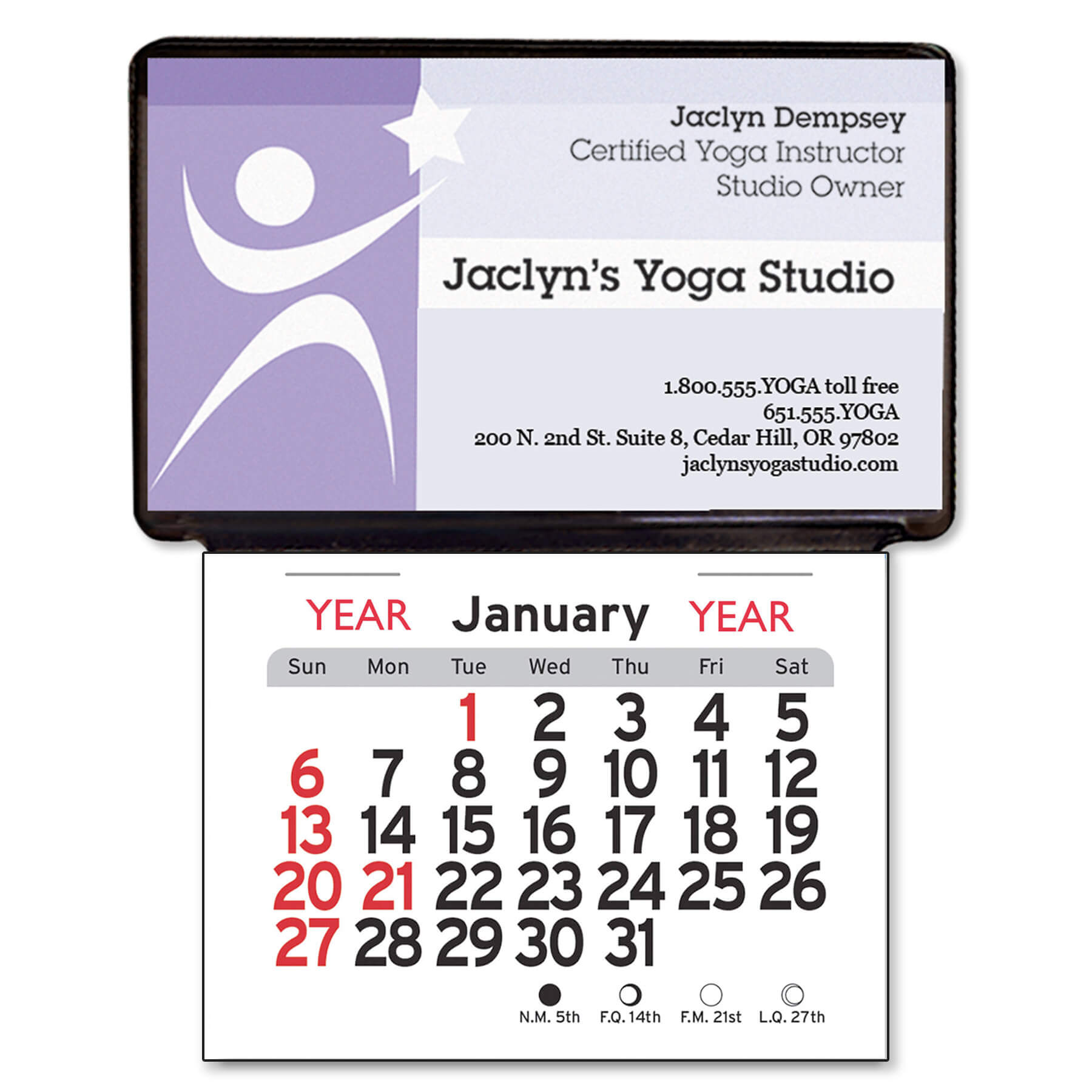 Adhesive Peel-N-Stick® Business Card Holder Calendar 3
