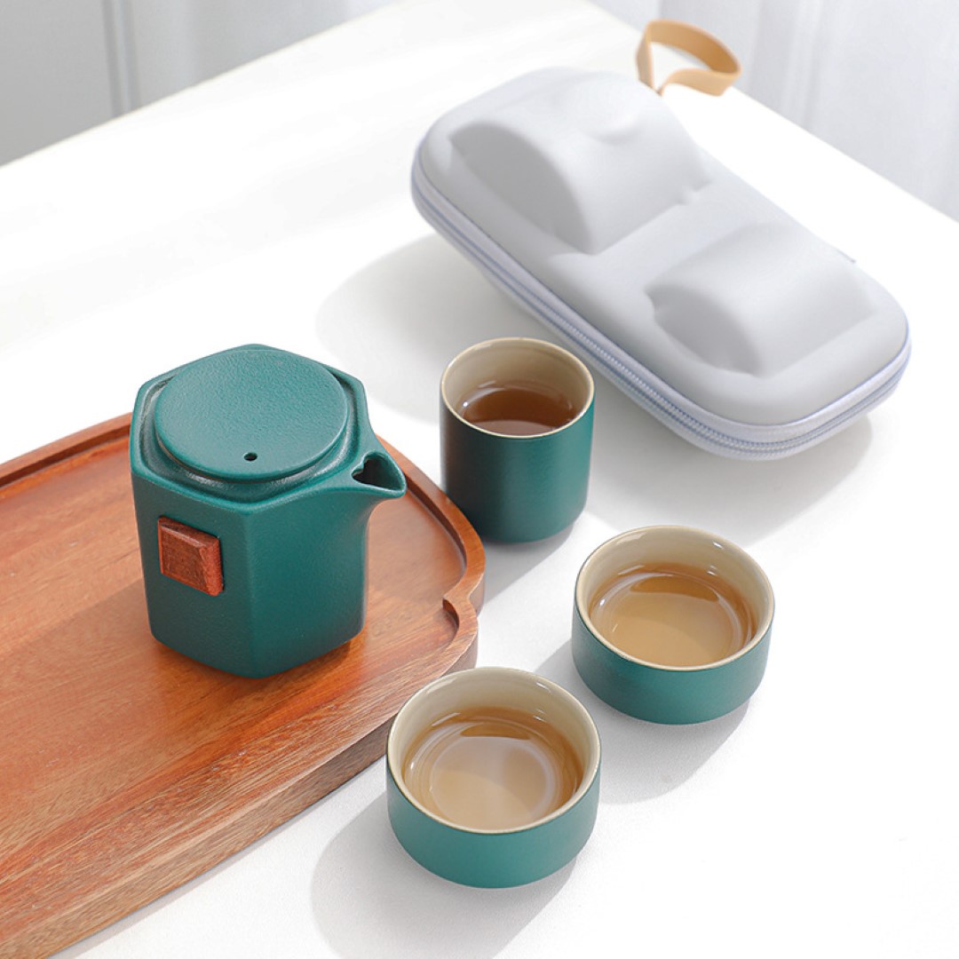 Ceramic Portable Travel Tea Set 3