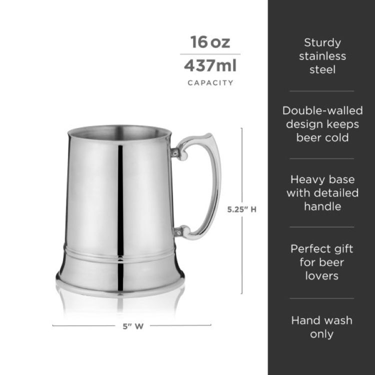 Viski® Stainless Steel Beer Stein 2