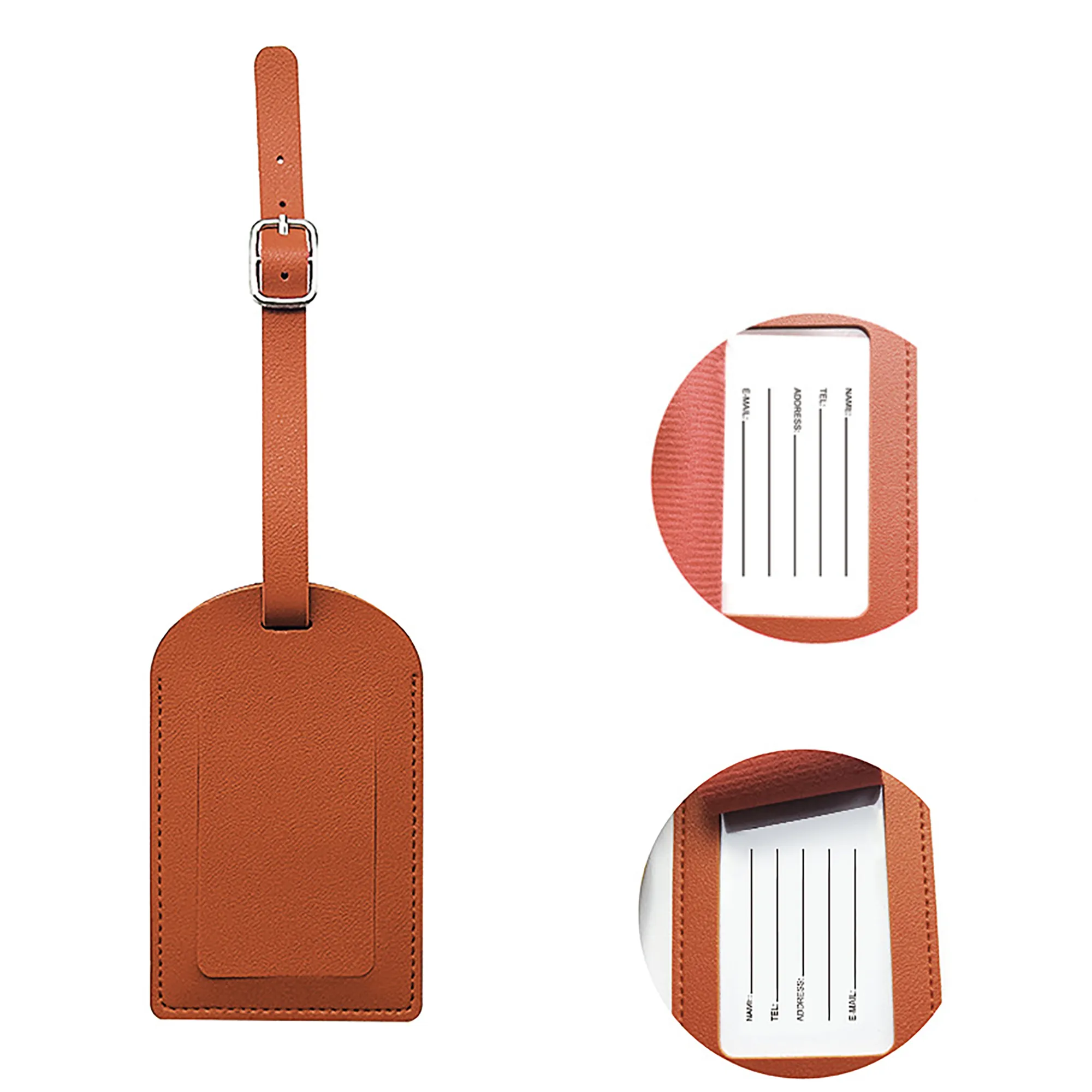 Costum Soft PU Leather Luggage Tag 3