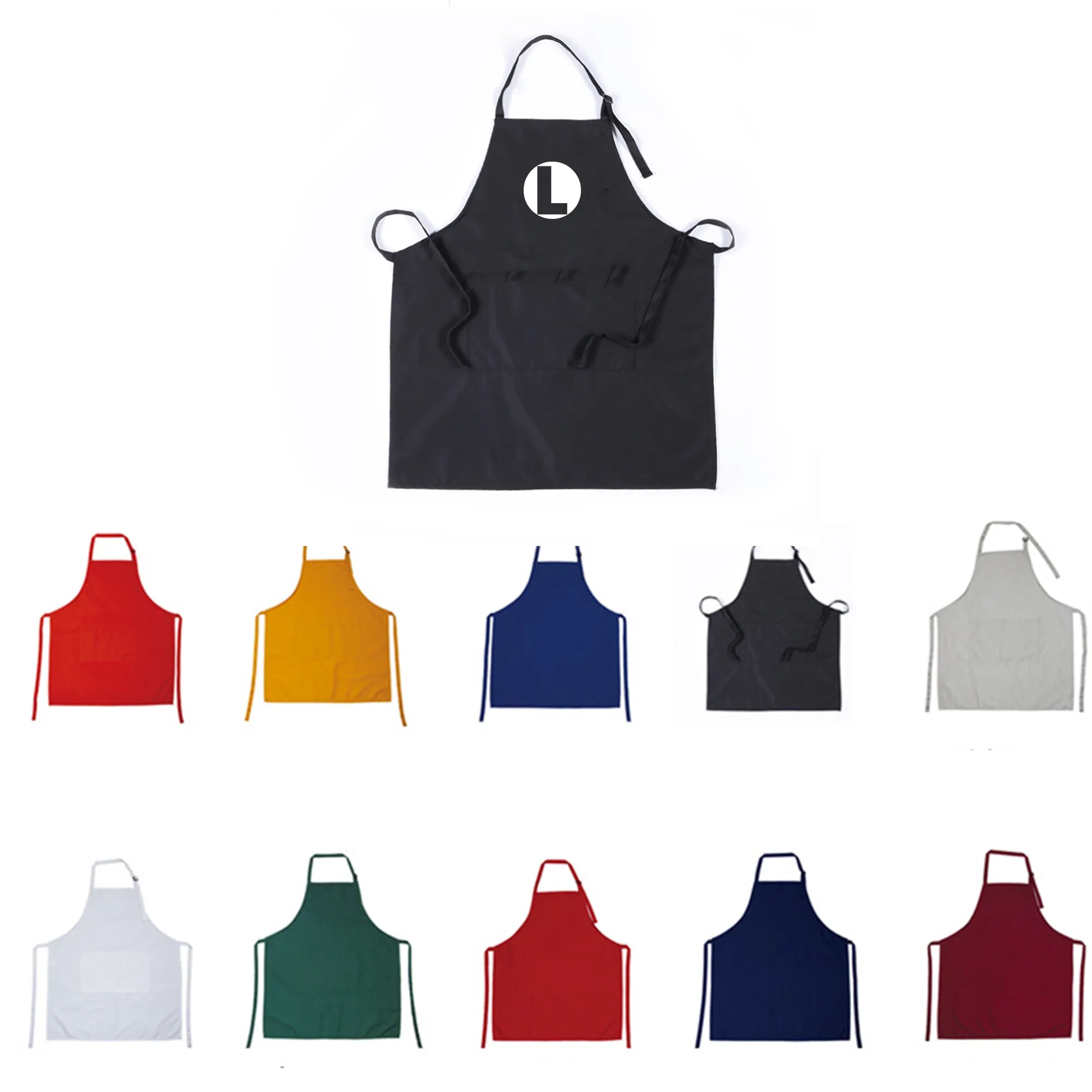 Kitchen Apron w/ Custom Imprint & Pockets MOQ 50 PCS