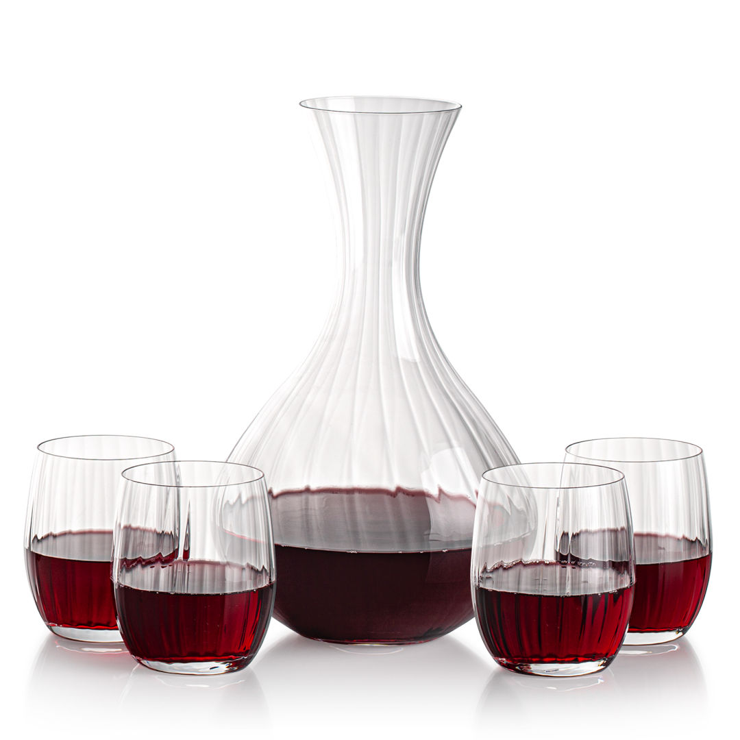 Amerling Carafe & Stemless Wine 7