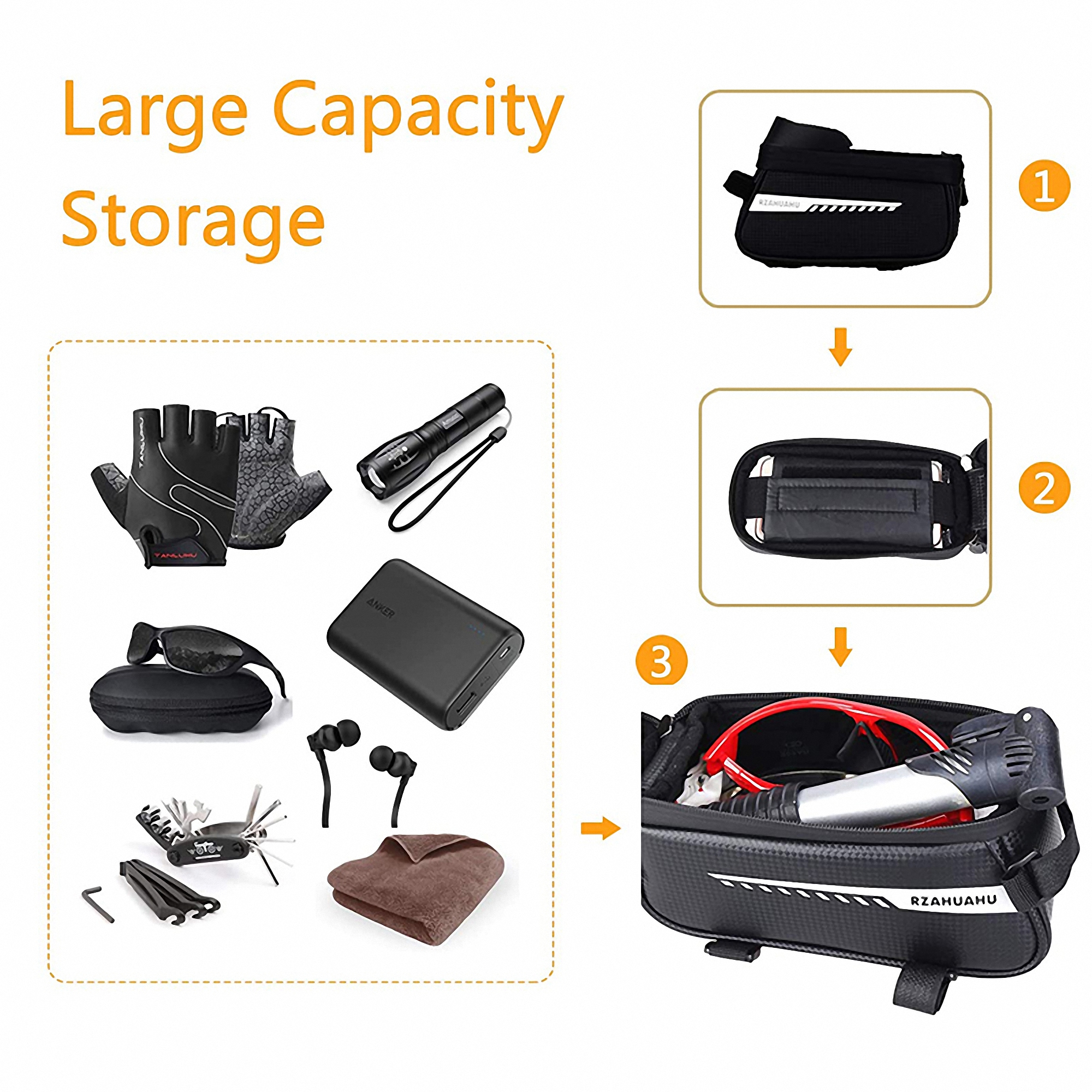 Leather Phone Holder for Bike with Touchscreen Window 3