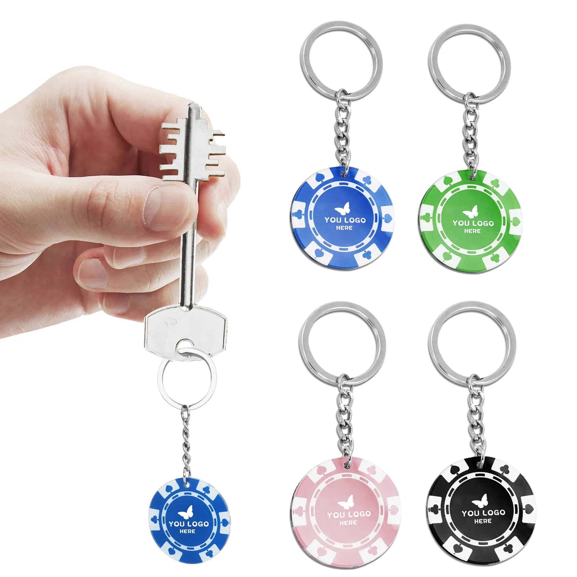 Full Color Acrylic Poker Chip Keychain