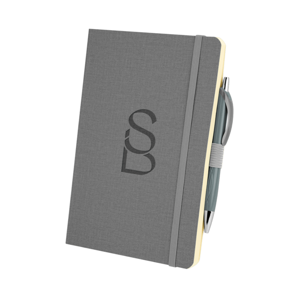 Crosshatch PU Notebook With Pen 45
