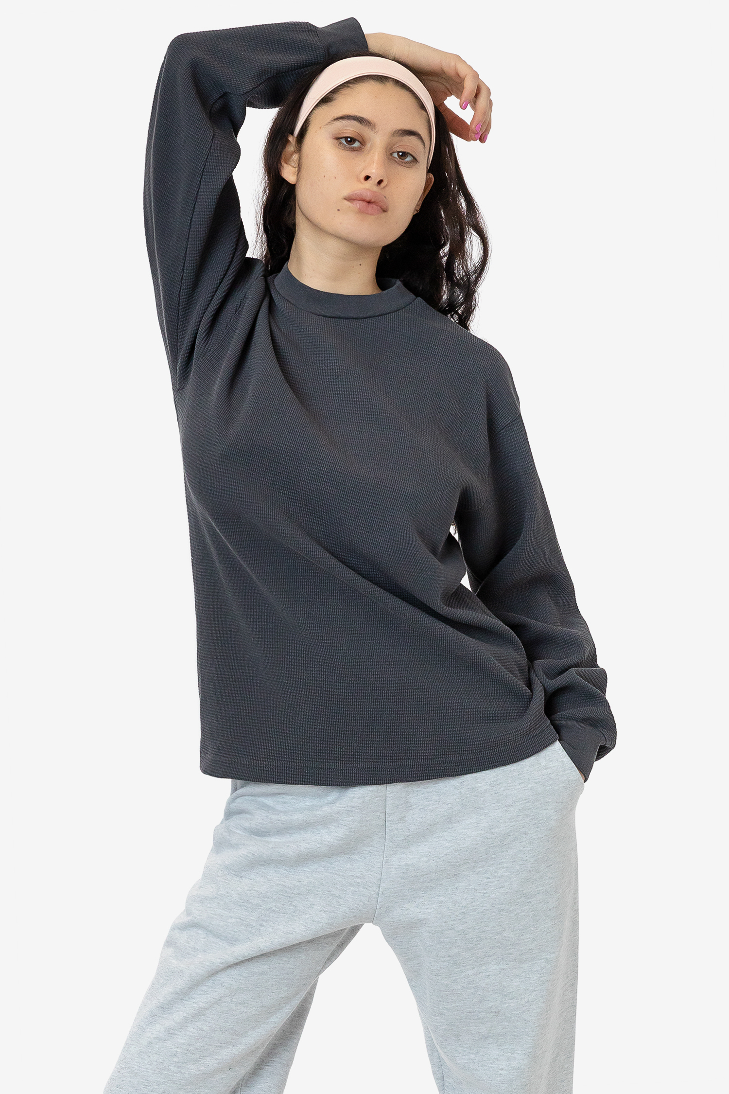 Long Sleeve Heavy Thermal Crew Neck, custom hoodie or sweatshirt with logo imprint 2