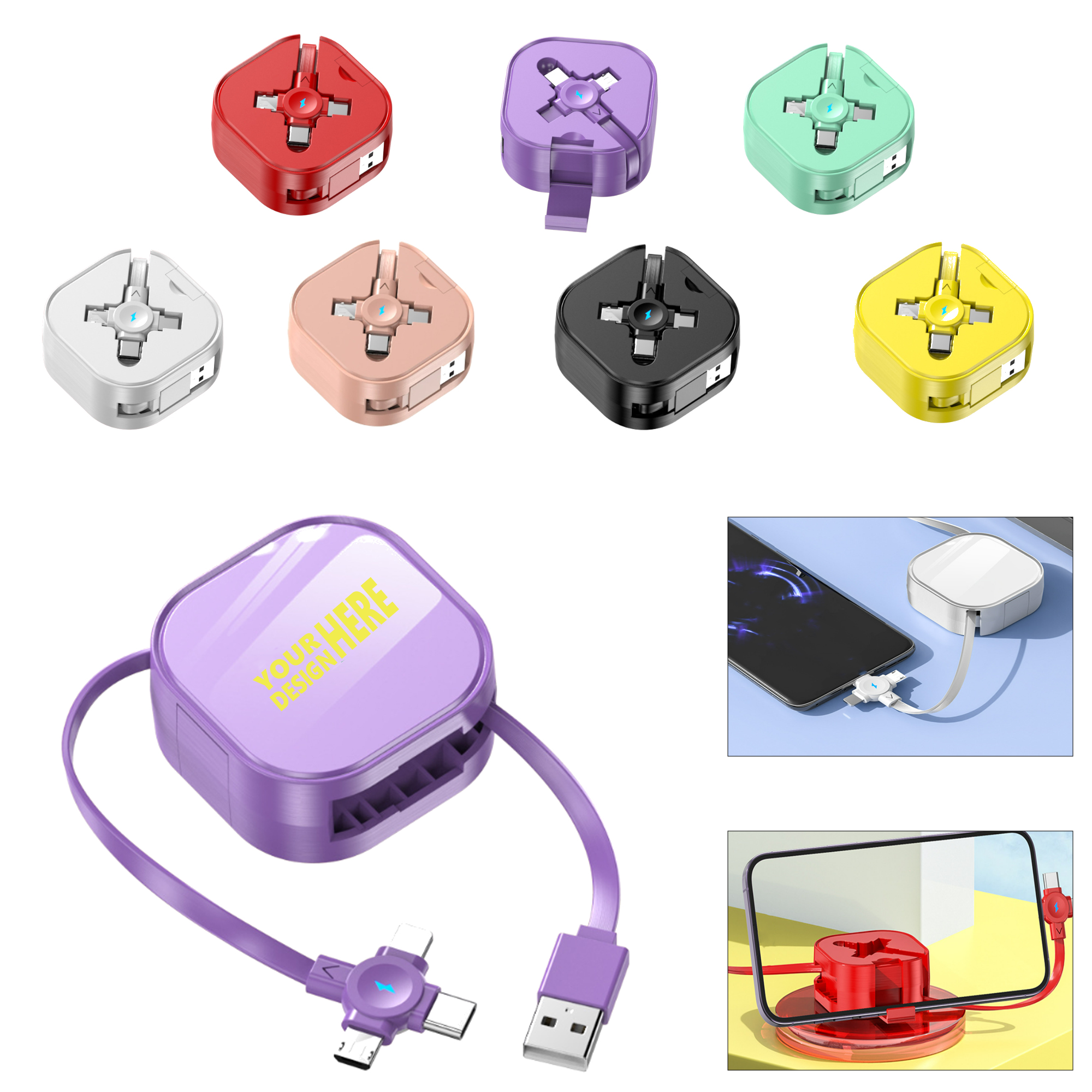 Retractable 3-In-1 Portable Data Cable 2